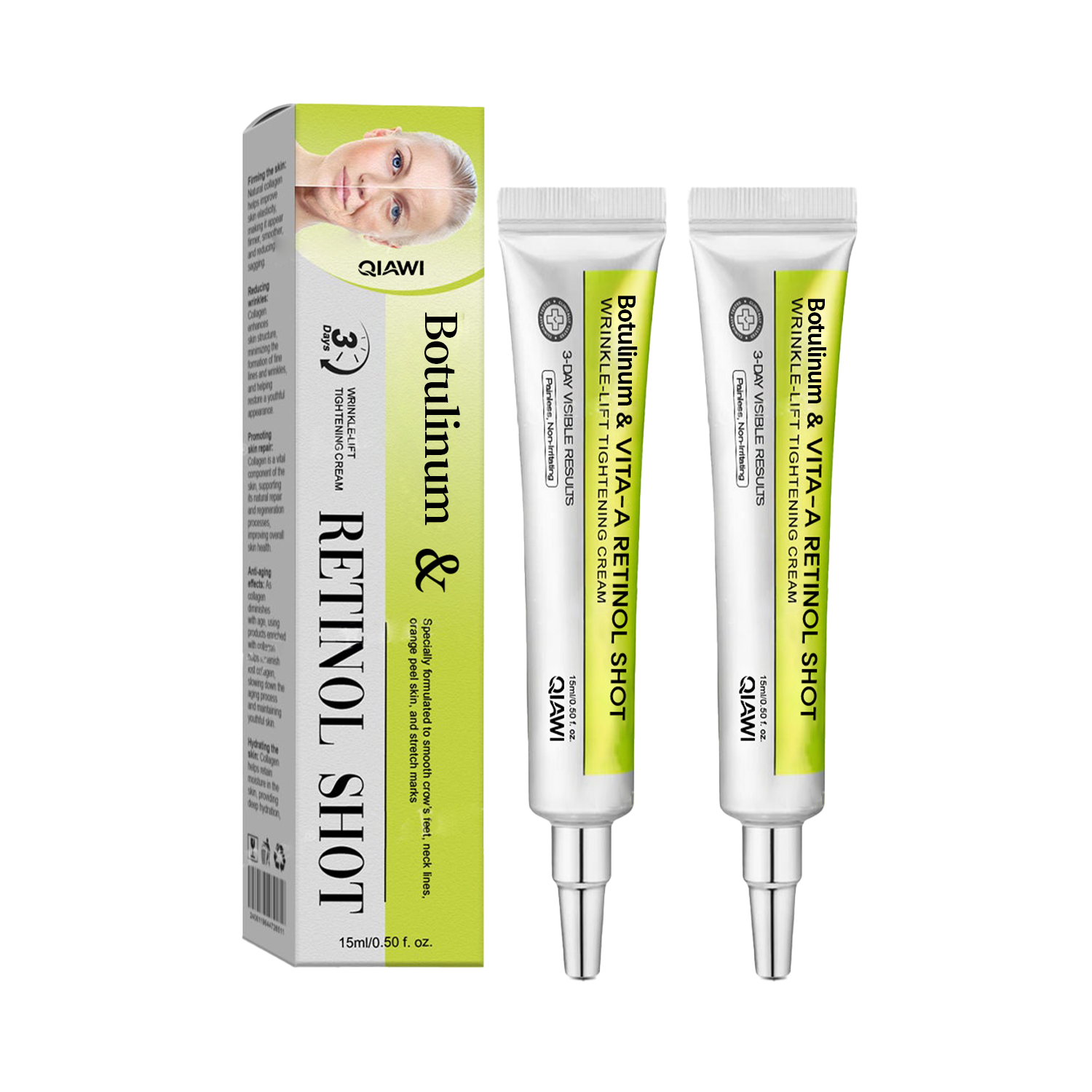 🔥Dernières 3 heures : 70 % de réduction🔥 Crème liftante anti-rides QIAWI™ à base de toxine botulique et de rétinol Vita-A✨