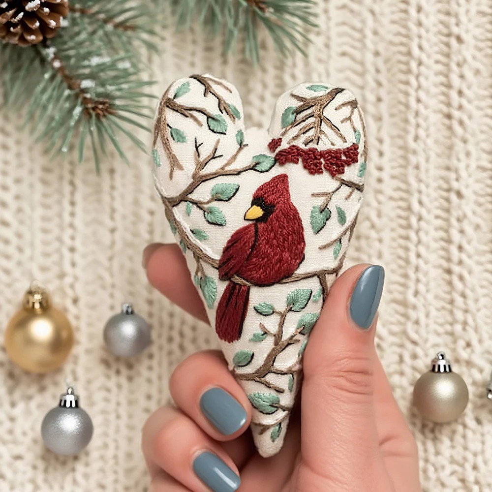🔥Hot Sale 40 % OFF🔥🎅Best Christmas Gift💖DIY Heart Shaped Hand Embroidered Christmas Ornament/Ornament Kit