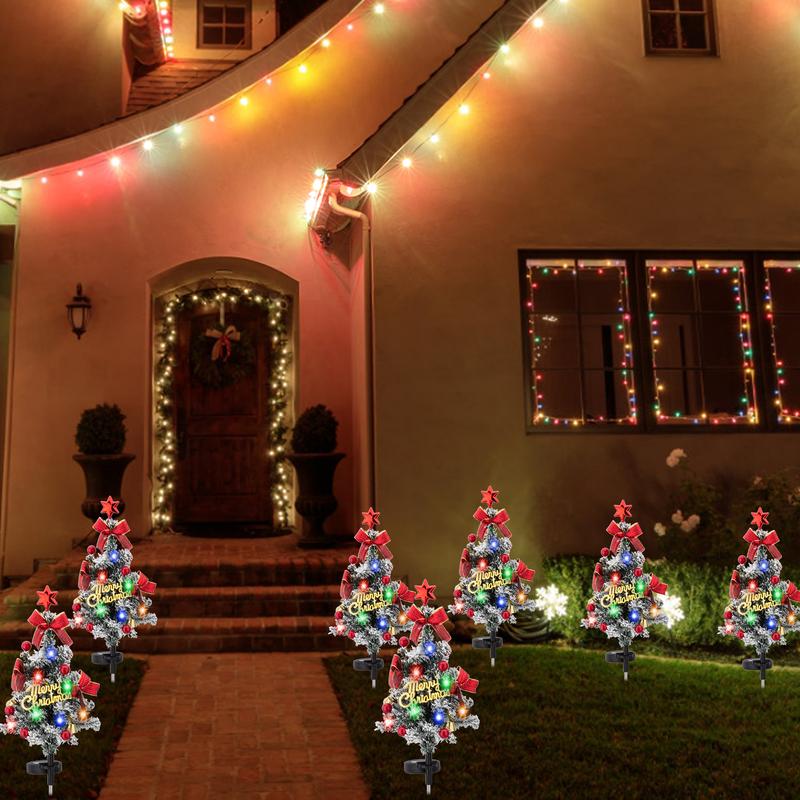 Last Day Promotion!🎄Solar Christmas Tree Stake Lights-Air Express Delivery✈️-Limited Stock!