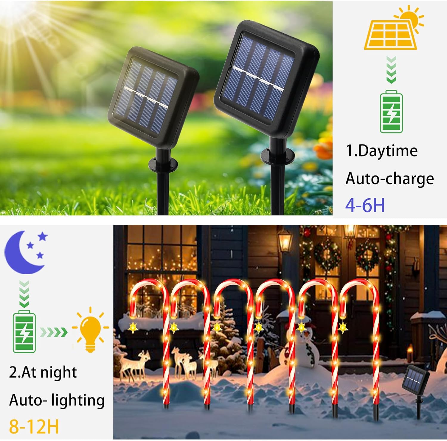🔥Hot Sale 40 % OFF 🔥Christmas Solar Candy Cane Light
