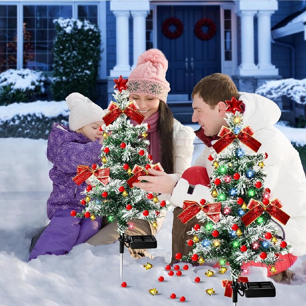 Last Day Promotion!🎄Solar Christmas Tree Stake Lights-Air Express Delivery✈️-Limited Stock!