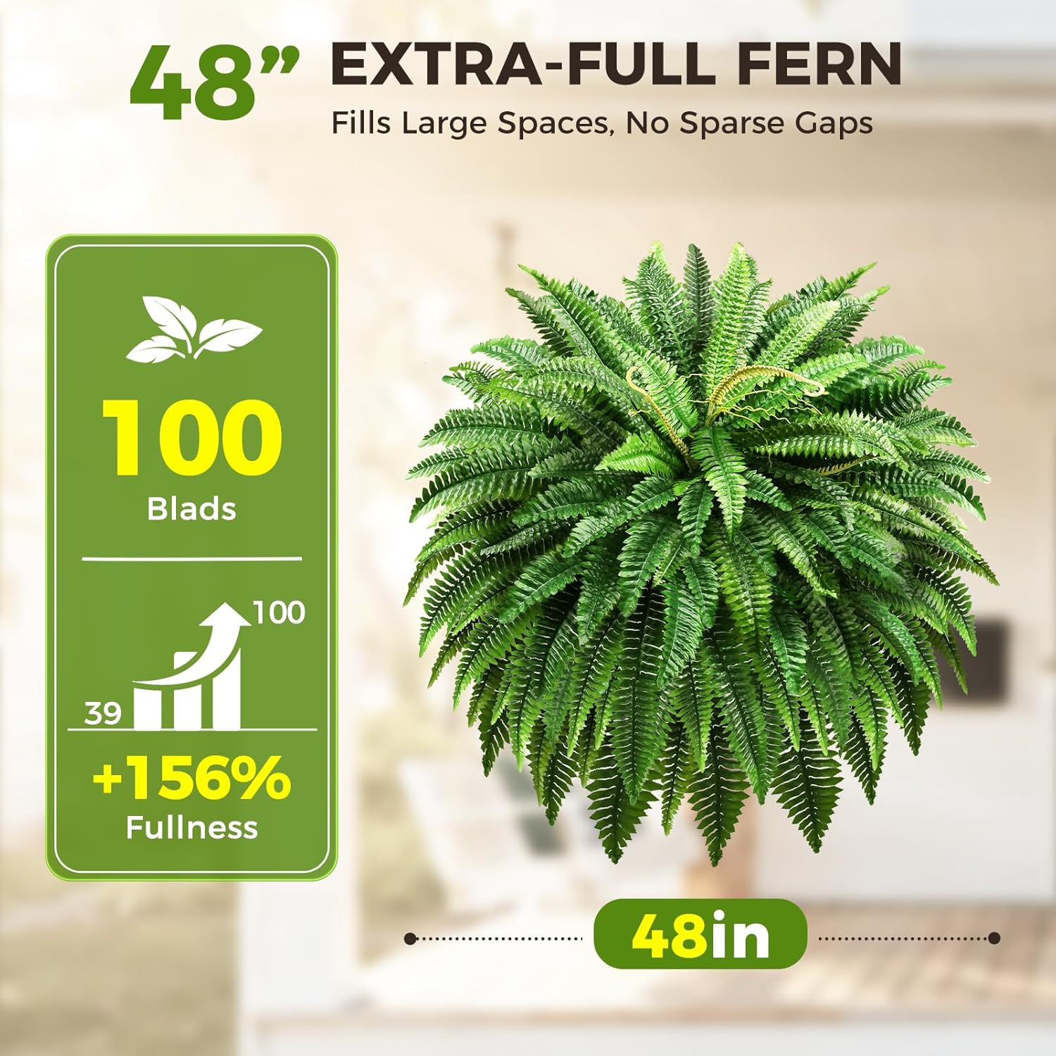 🔥Last Day 60% OFF🔥 UV Resistant Ferns Artificial Plants Large for Planters, Office & Home Decor, Outdoor & Indoor