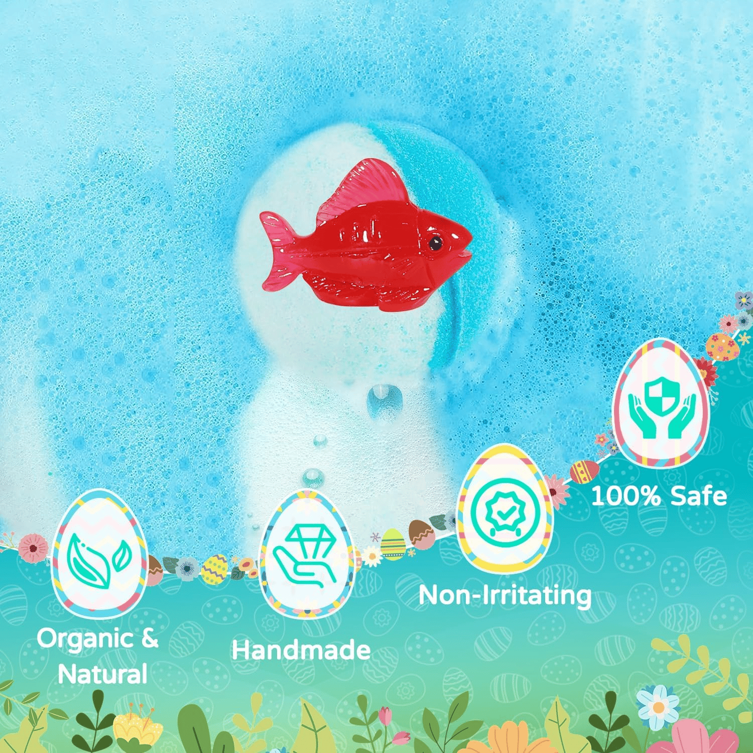 🔥LAST DAY 49% OFF - 🛁 Natural Bath Bombs for Kids with Mega Bubbles & Surprise Inside 🥚✨