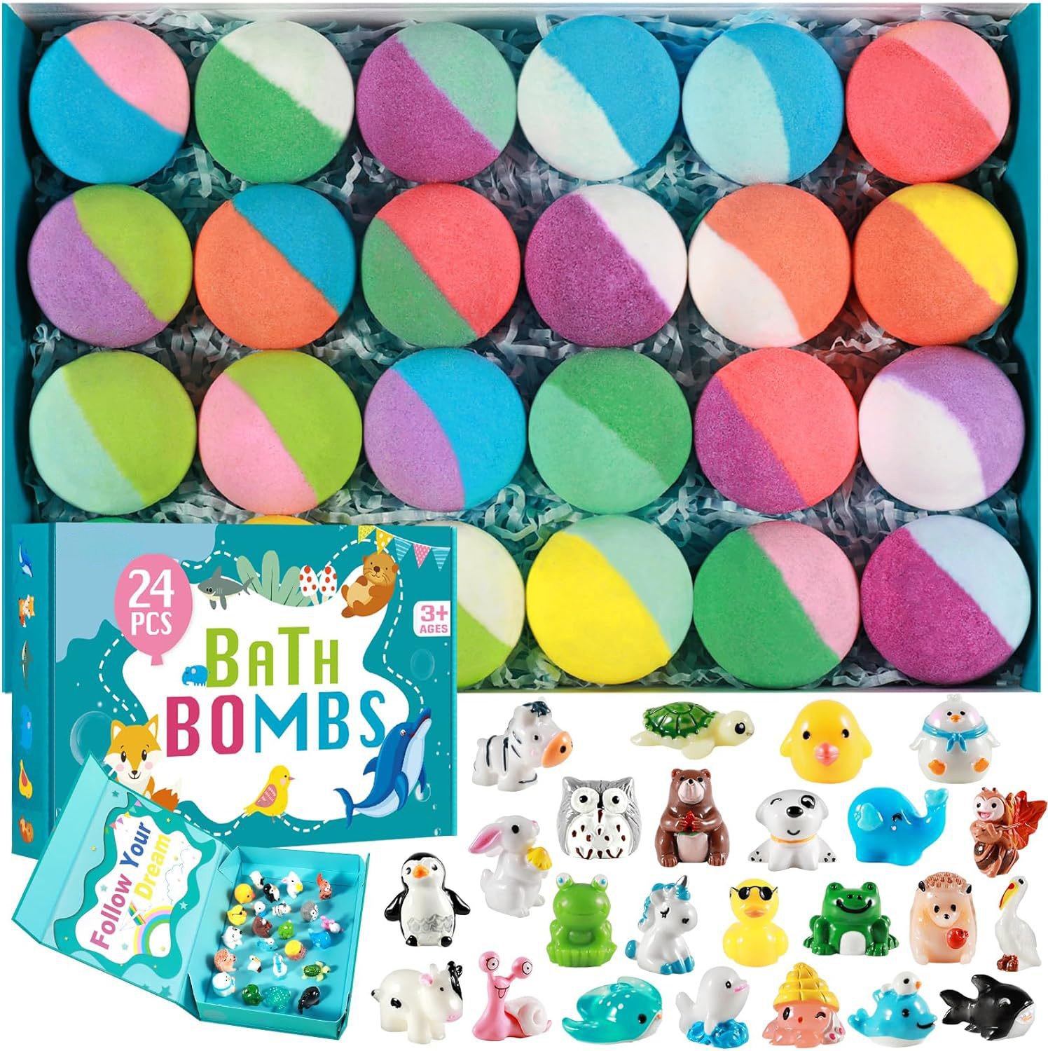 🔥LAST DAY 49% OFF - 🛁 Natural Bath Bombs for Kids with Mega Bubbles & Surprise Inside 🥚✨