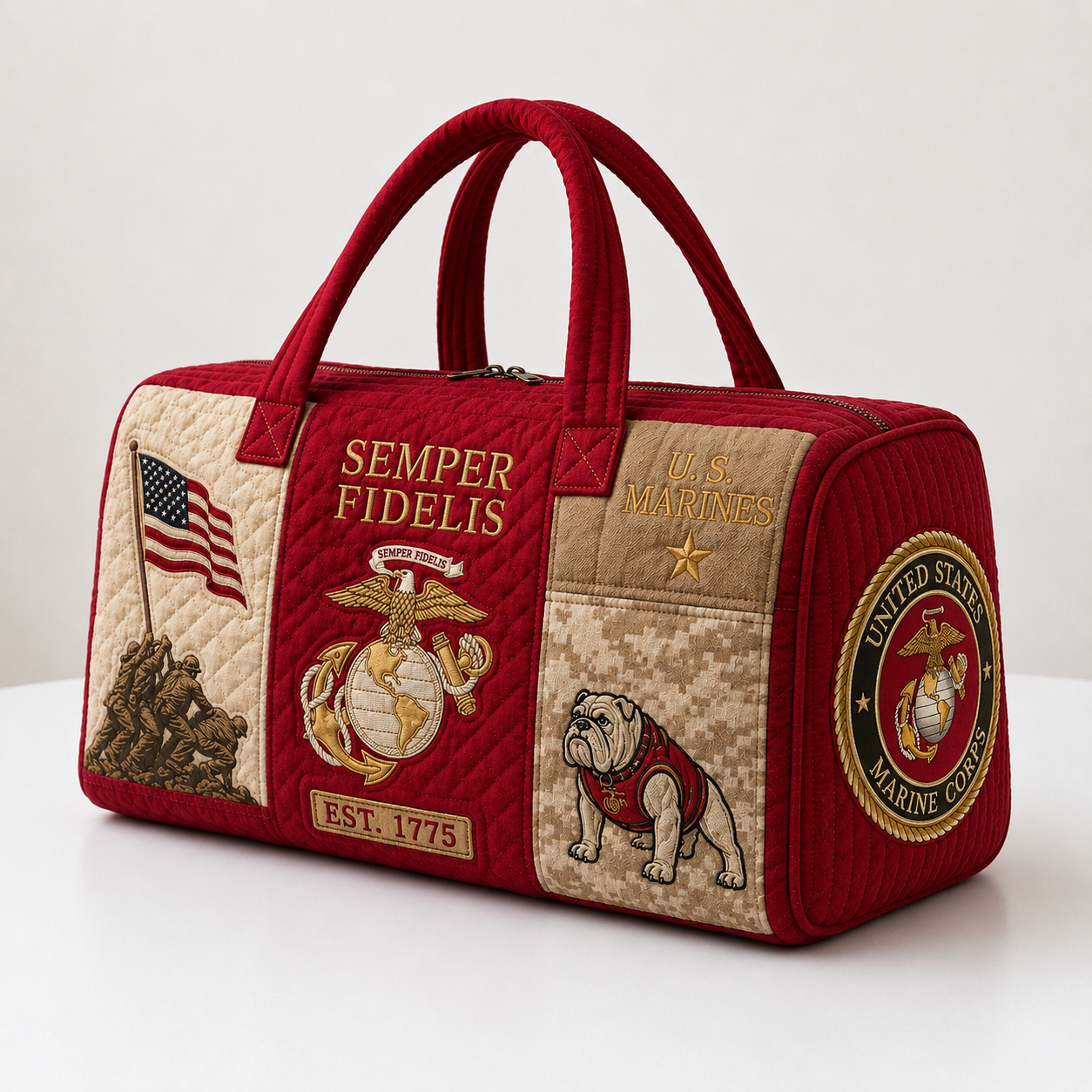 👜100% Handmade US Military Heritage Quilted Duffel Bag(Daniel Brooks Handmade®)