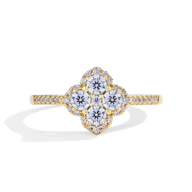 💍1.3 CT Vintage Four Leaf Clover Ring