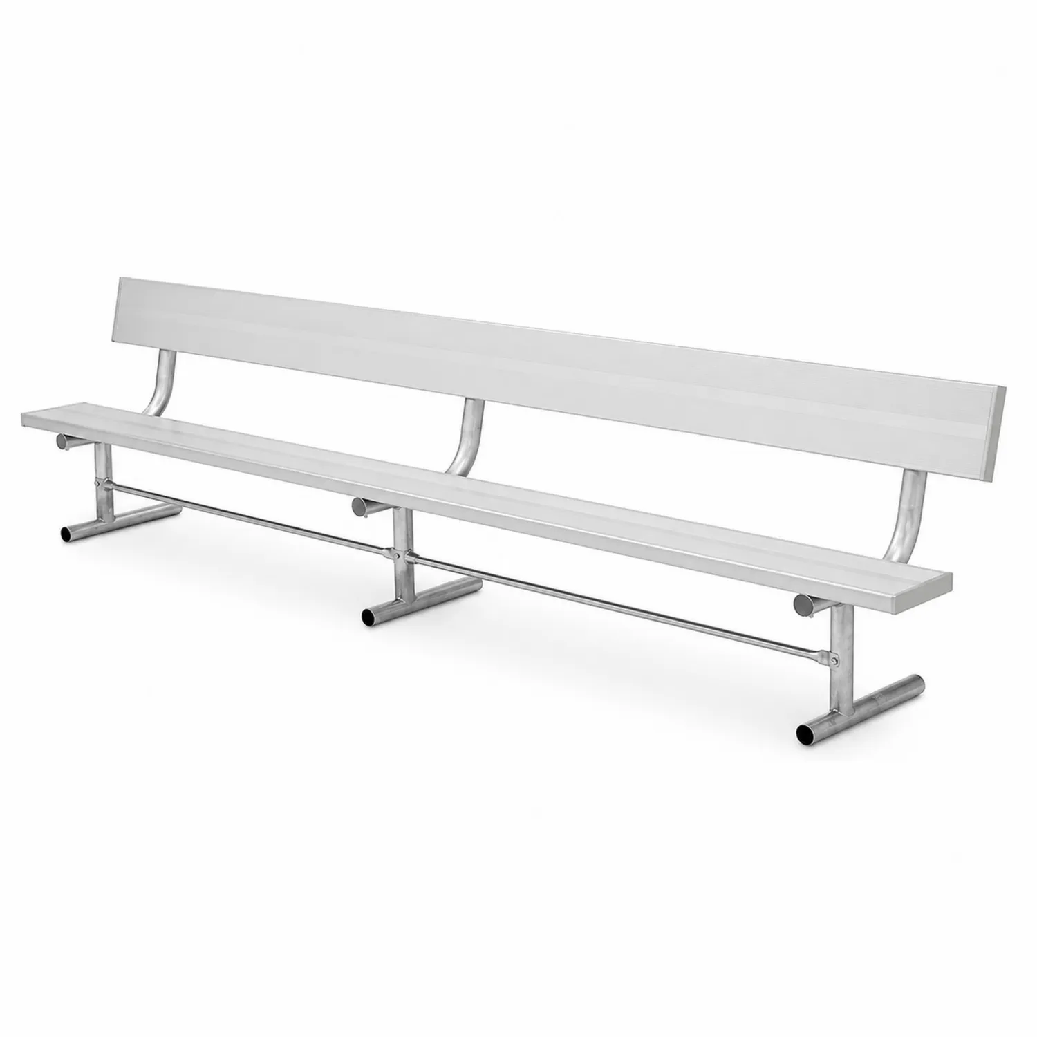 Ławka aluminiowa z oparciem 300 cm Srebrna-Nordrivan