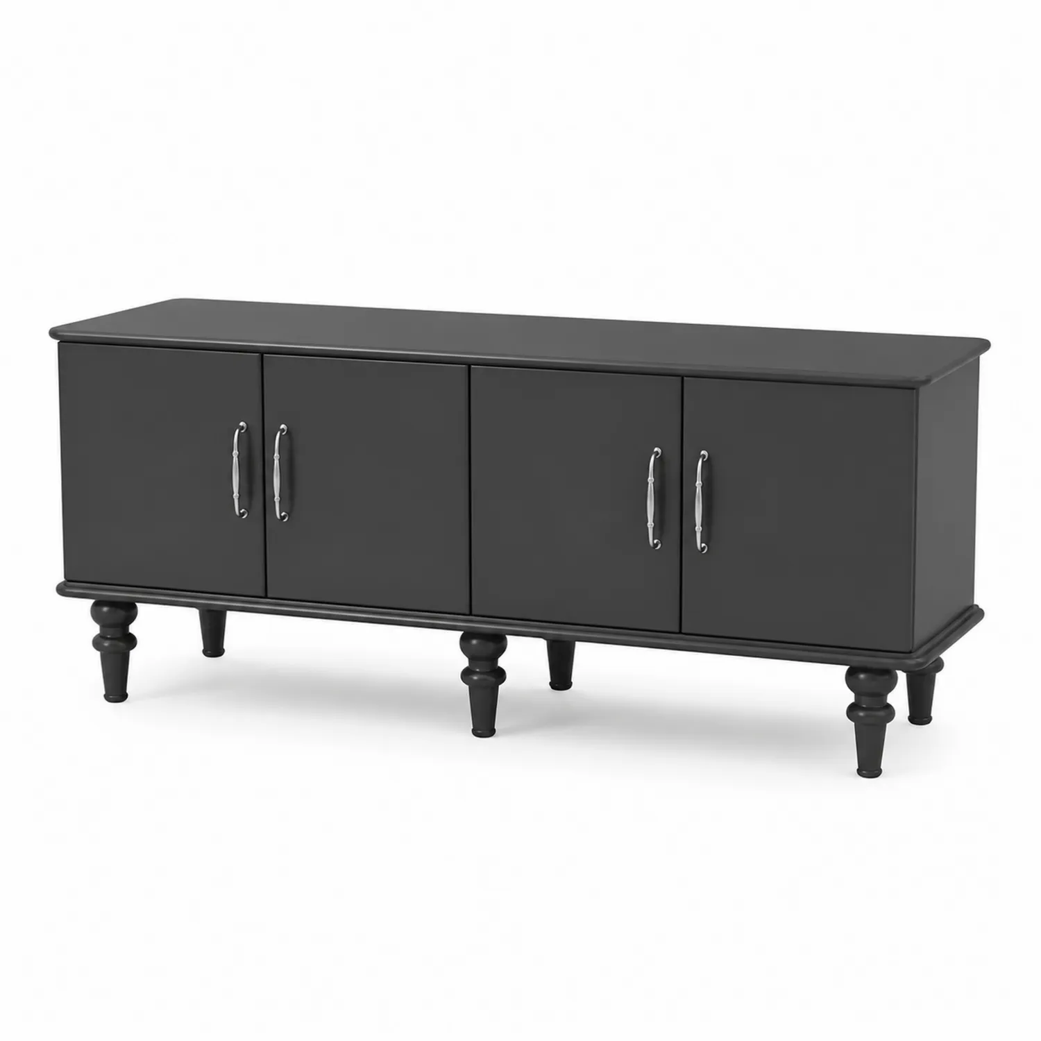 Szafka RTV czarna z MDF 180x40x60 cm-Nordrivan