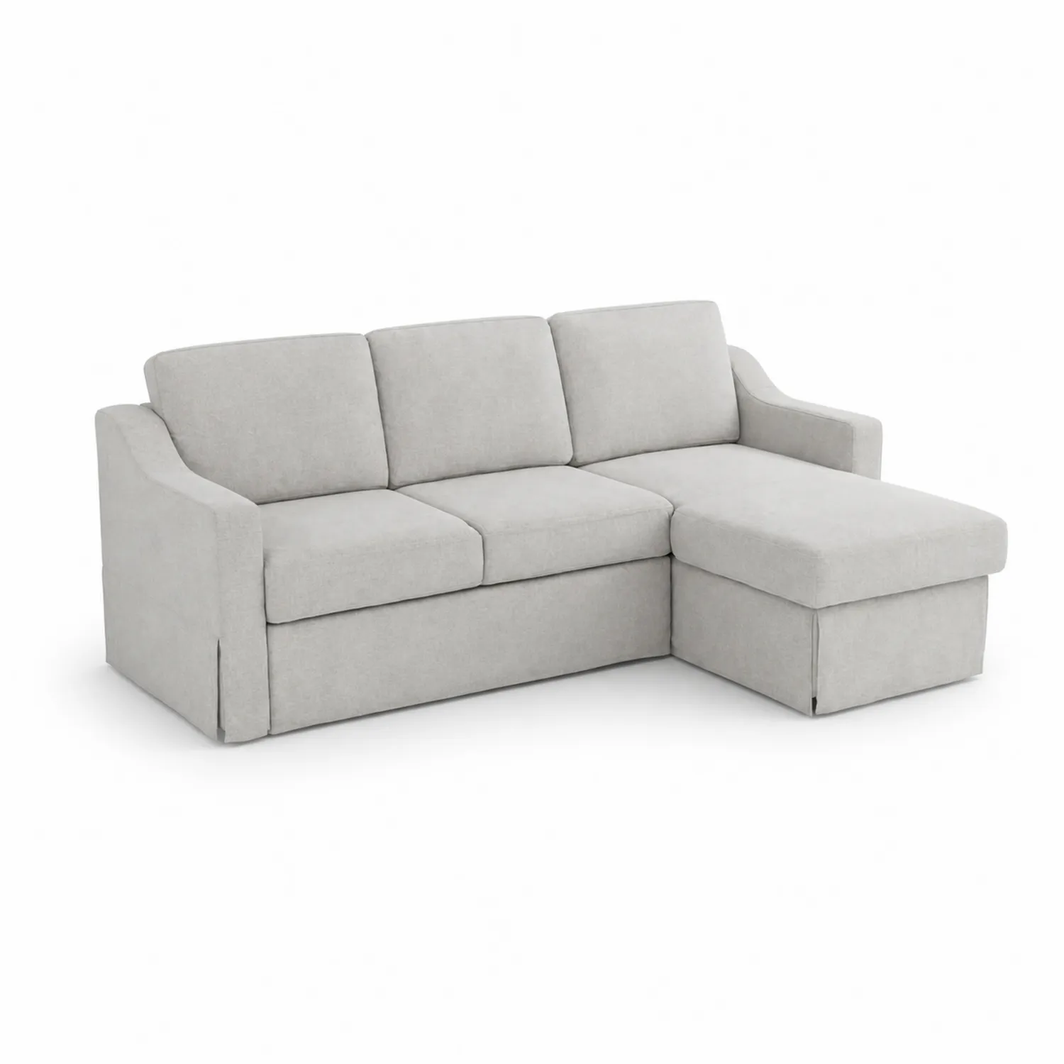3-osobowa sofa narożna z funkcją spania, jasnoszara tkanina, 250 cm-Nordrivan