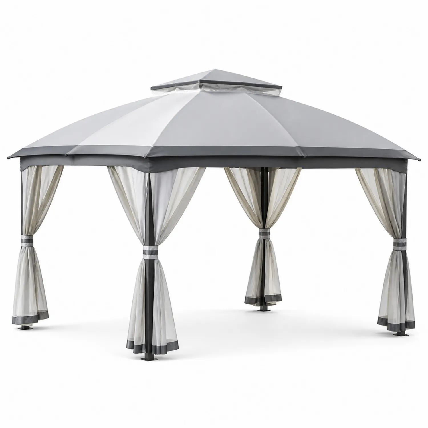 Altana ogrodowa z aluminium i poliestru 4x3m Szary-Nordrivan