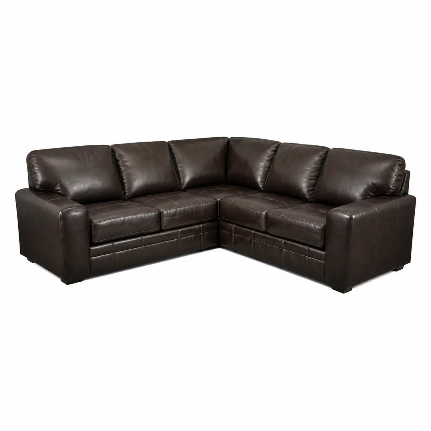 Narożna sofa z brązowej skóry syntetycznej-Nordrivan