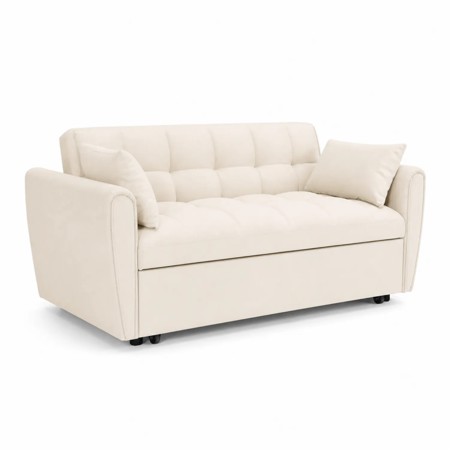 Sofa Dwuosobowa Kremowa z Tkaniny i Pianki-Nordrivan