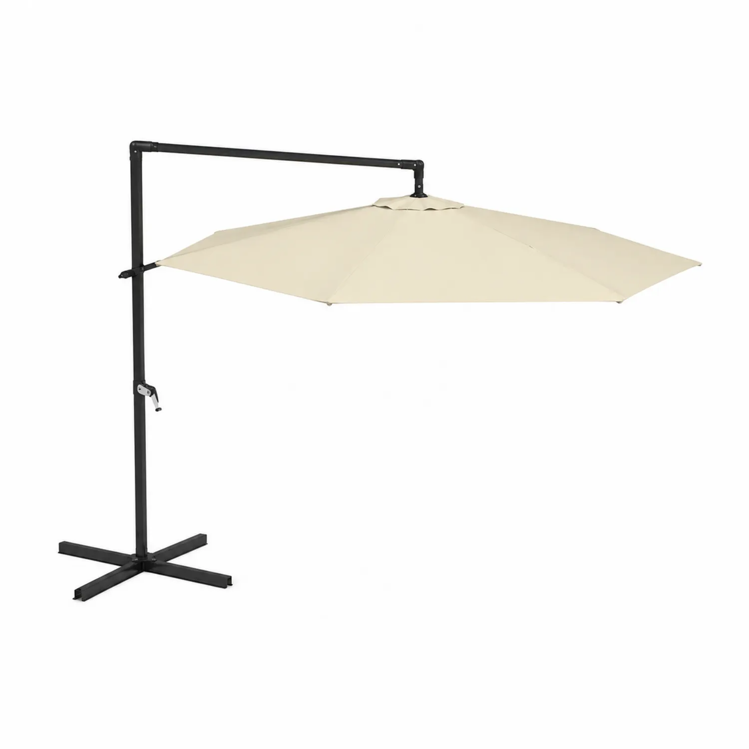 Parasol ogrodowy boczny ośmiokątny 300 cm beżowy poliester stal-Nordrivan
