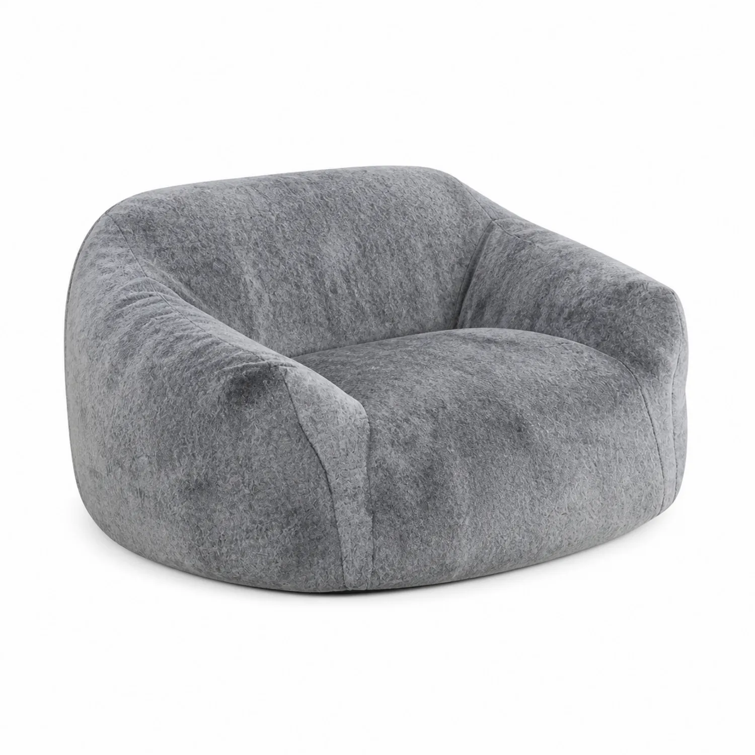 Fotel pufa welurowa szara 90x70x60 cm-Nordrivan
