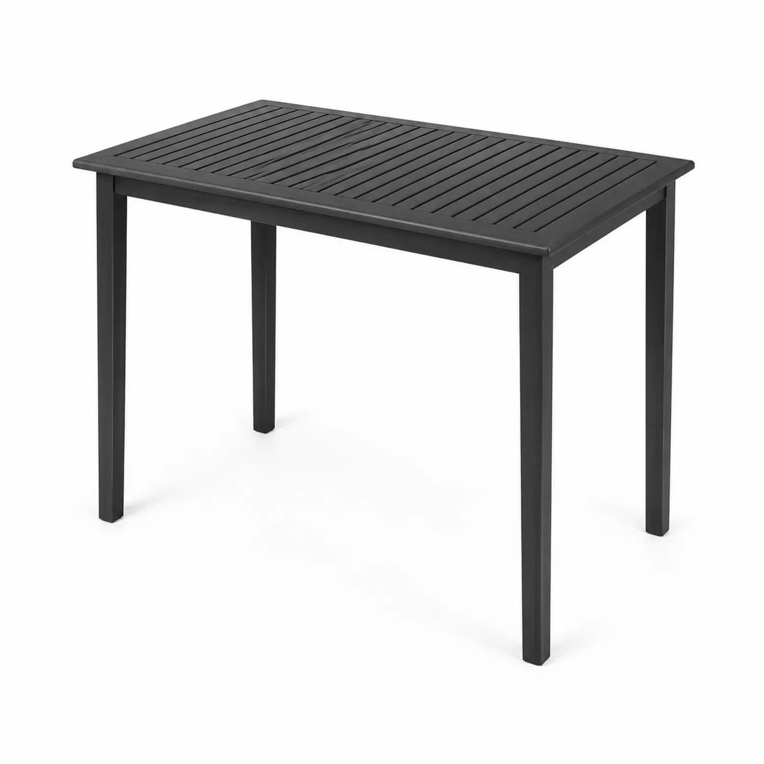 Stół prostokątny aluminiowy czarny 120x80x75 cm-Nordrivan