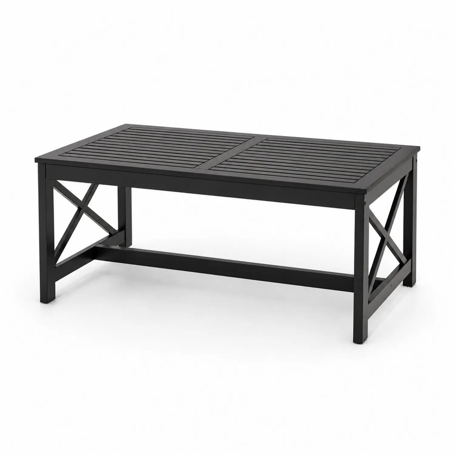 Stół Ogrodowy Metalowy Czarny 120x60x45 cm-Nordrivan
