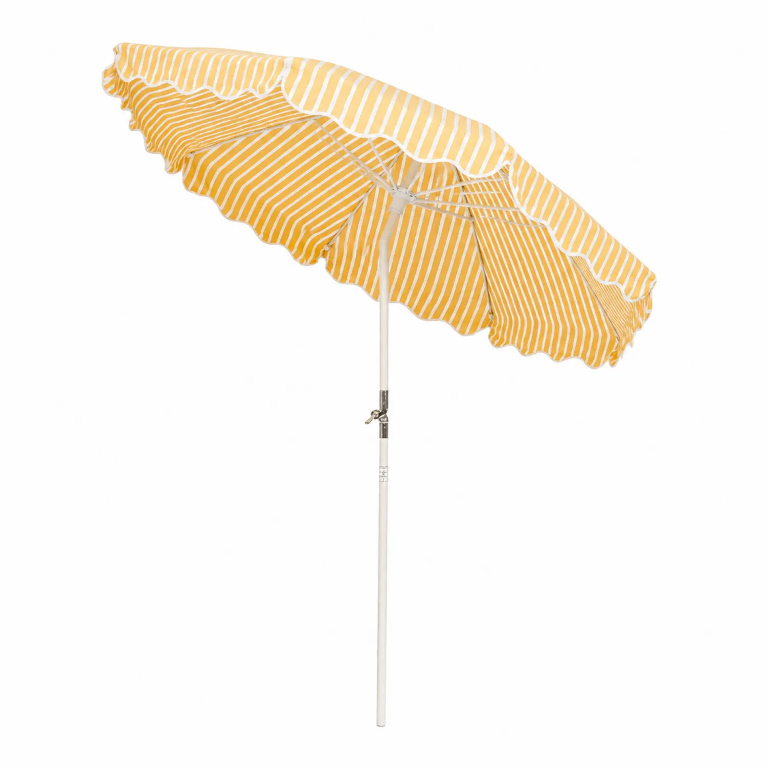 Parasol ogrodowy okrągły 180 cm Żółto-Biały Paski Poliester-Nordrivan