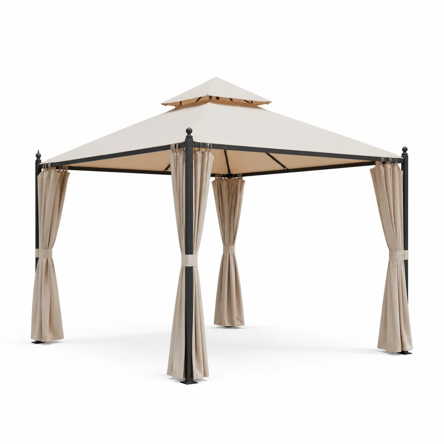 Altana ogrodowa metalowa beżowa 300x400 cm-Nordrivan
