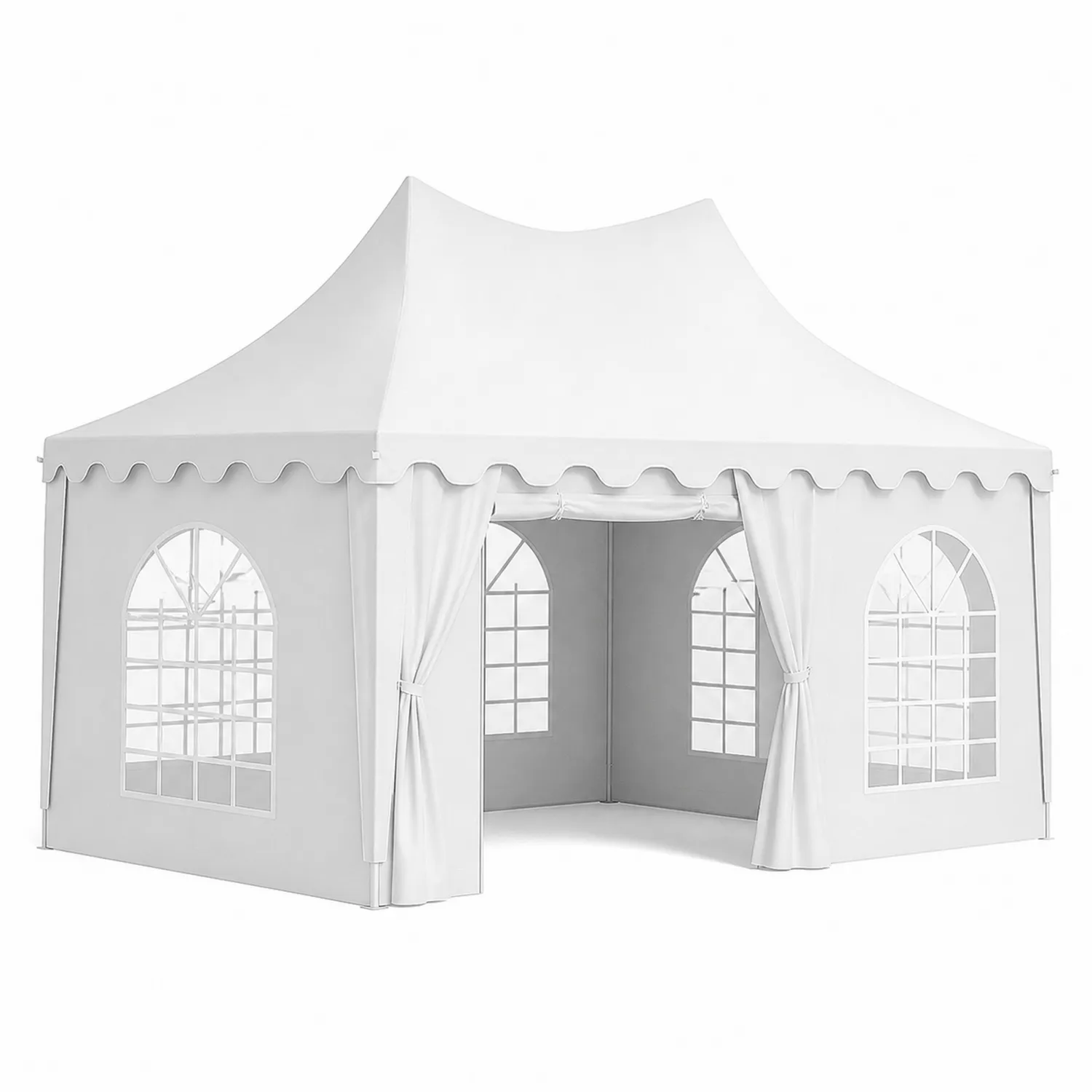 Namiot ogrodowy stalowy 3x4m Biały wodoodporny z oknami PVC-Nordrivan