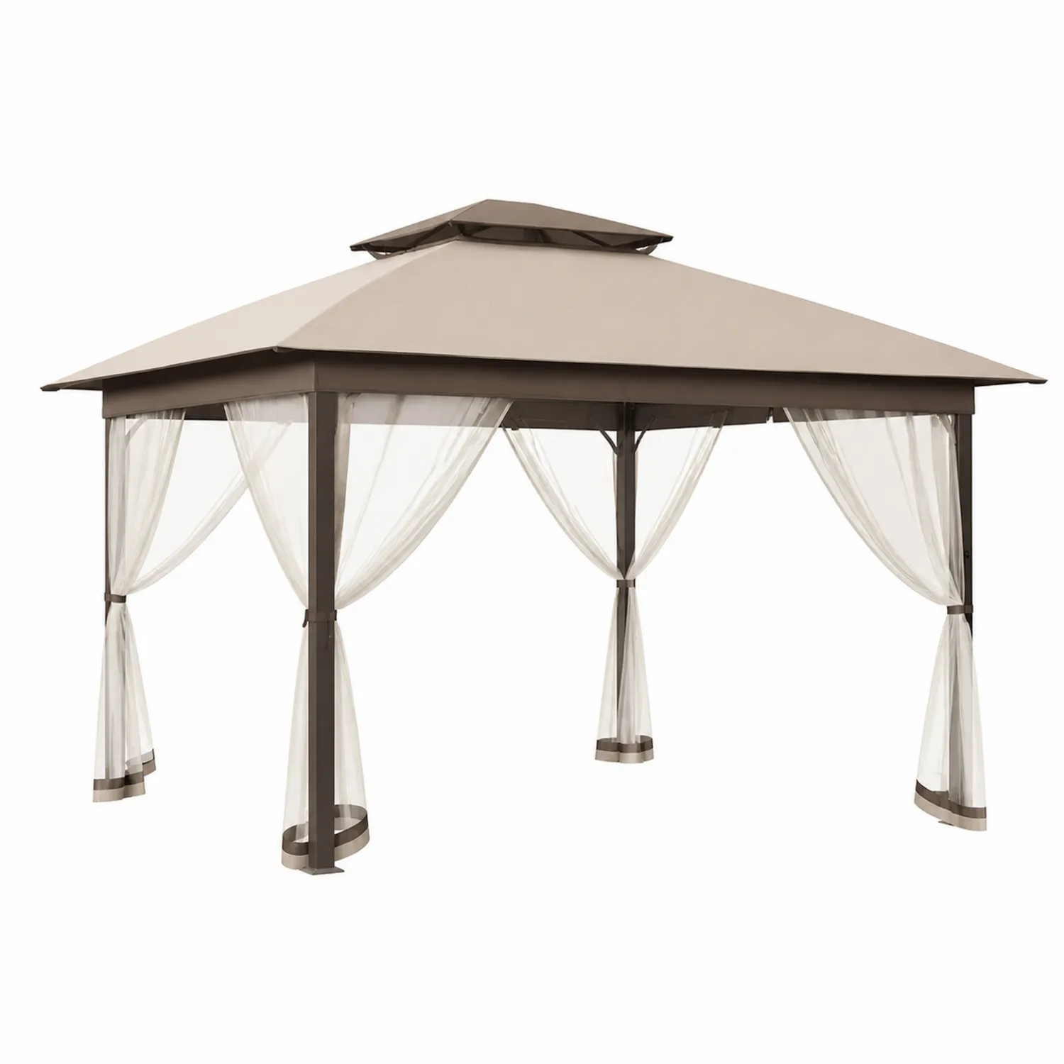 Altana metalowa beżowa z dachem poliestrowym 300x400 cm-Nordrivan