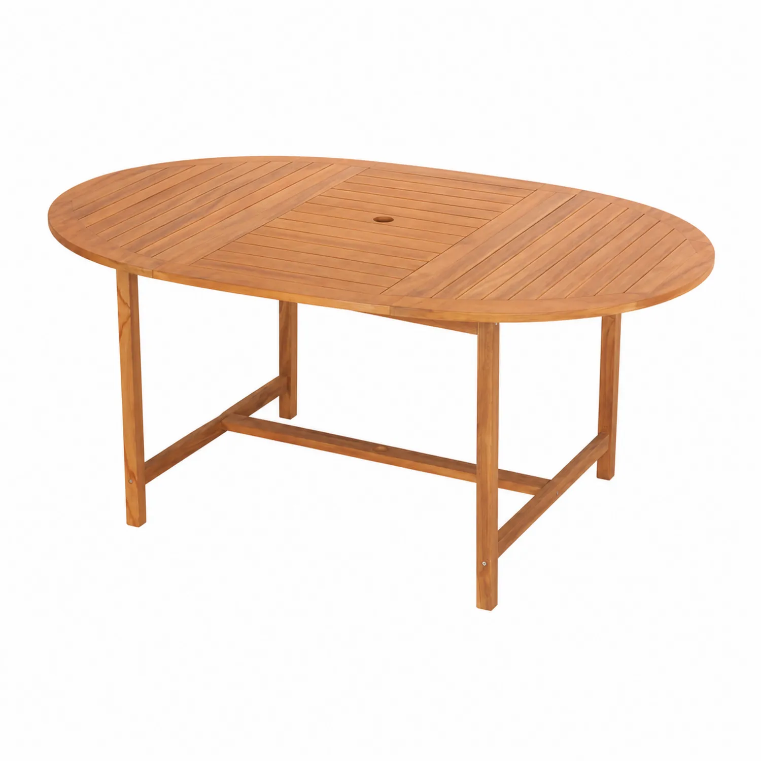 Owalny stół ogrodowy z drewna teak