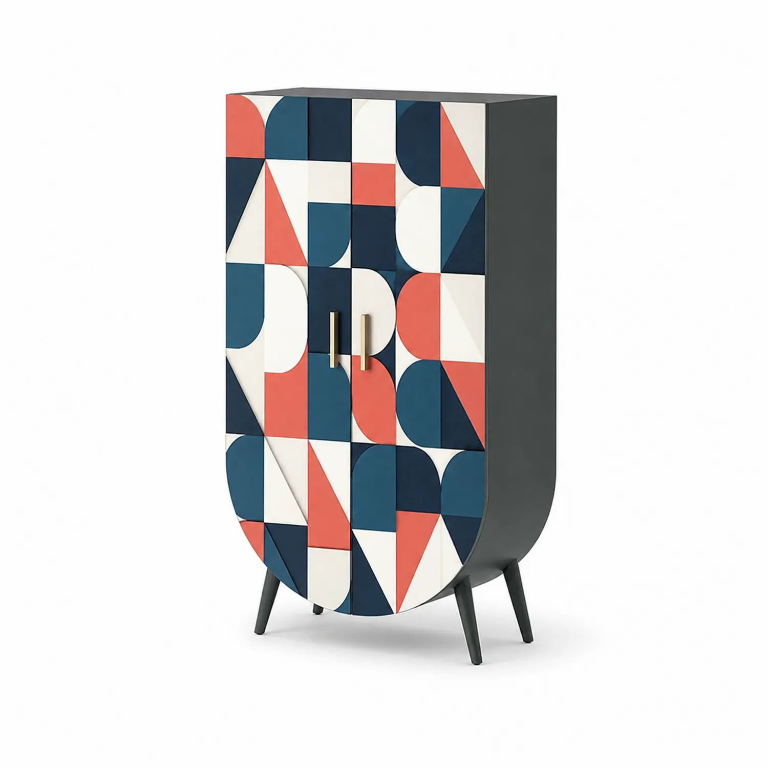Szafa z wzorem geometrycznym z MDF, 180x90x45 cm