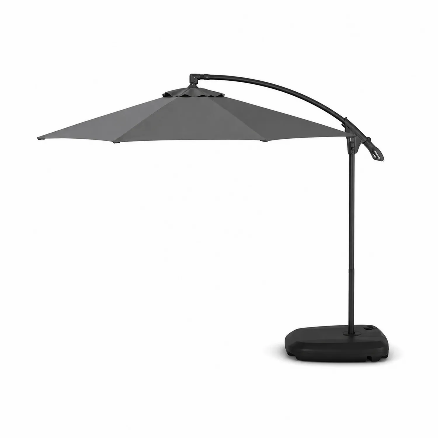 Parasol ogrodowy okrągły 300 cm szary z poliestru z podstawą