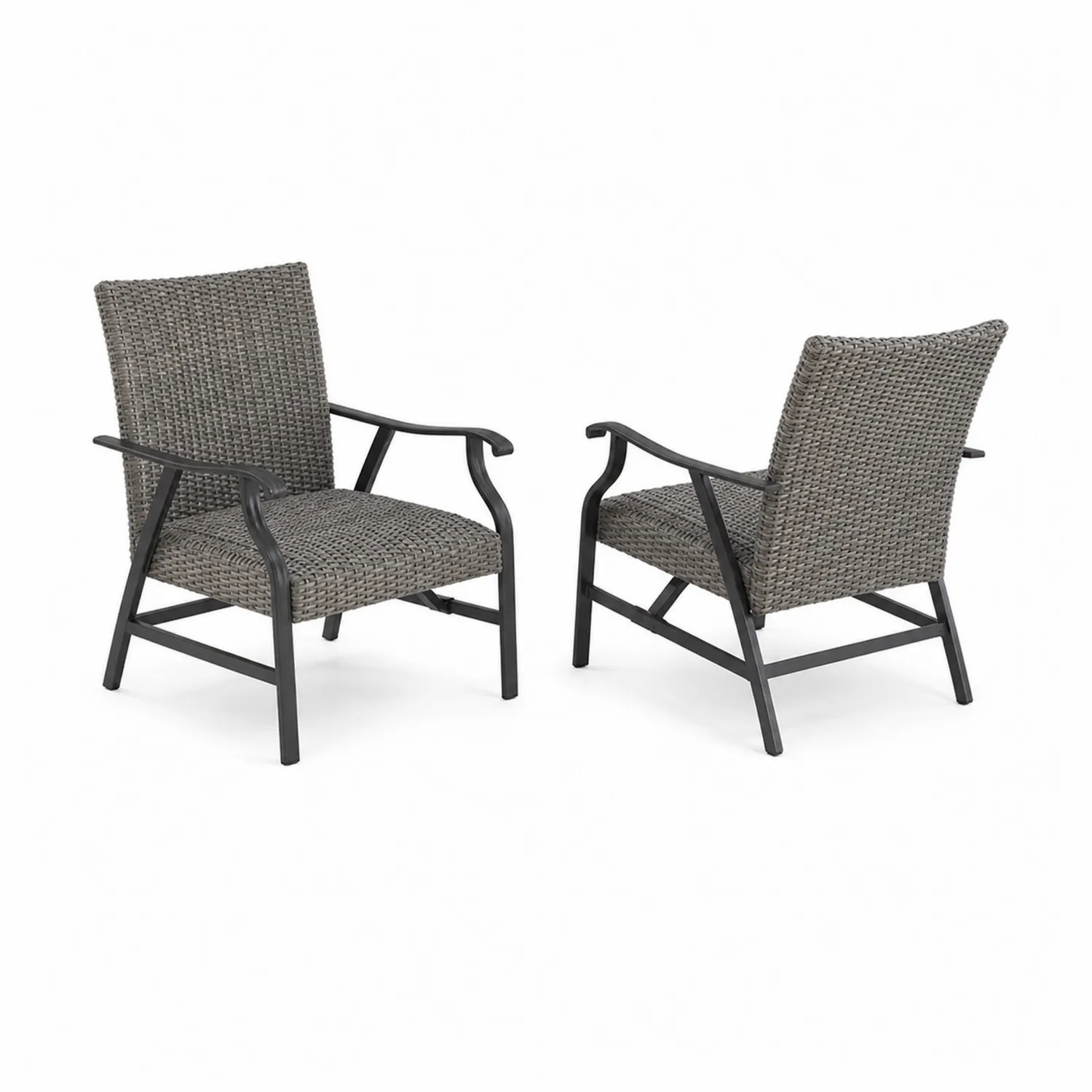 Zestaw 2 foteli ogrodowych z aluminium i rattanu syntetycznego 70x65x90 cm