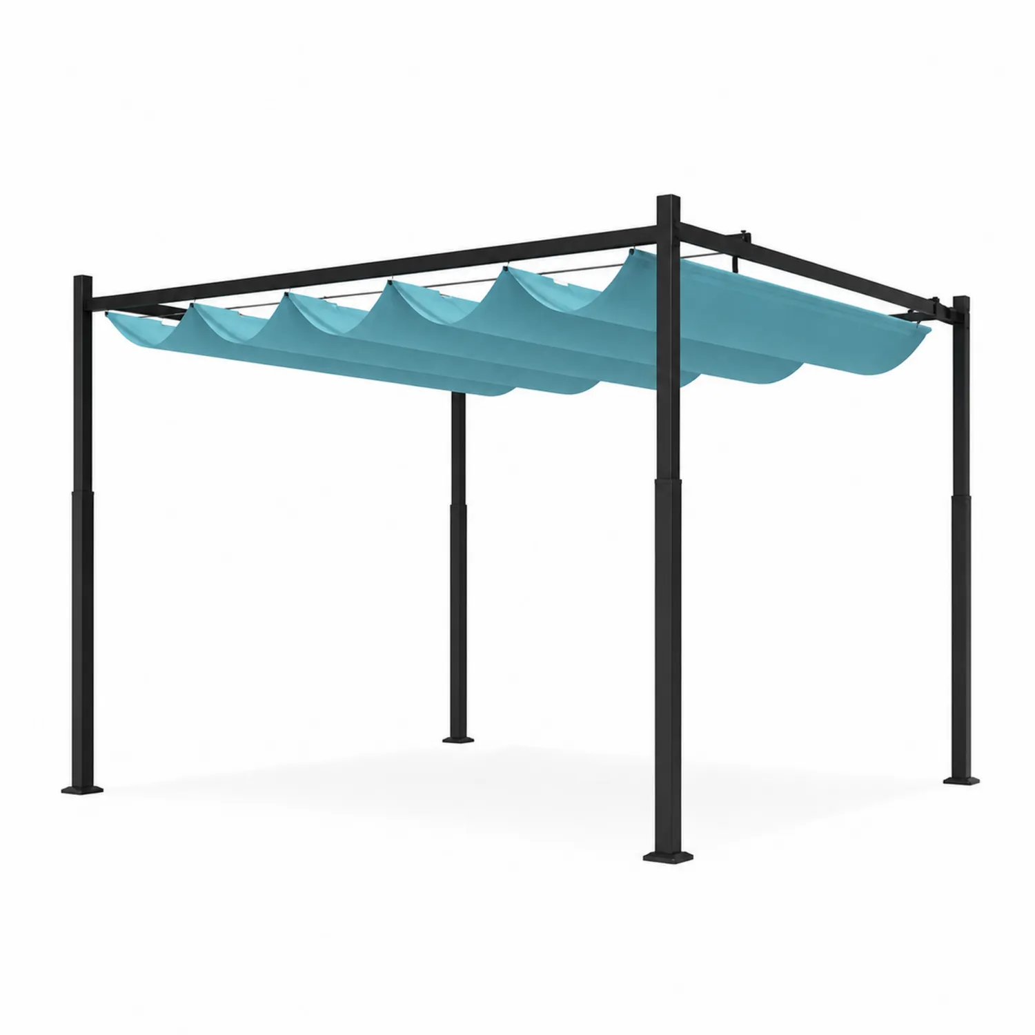 Pergola Aluminiowa z Tkaniną Poliestrową 300x400 cm Niebieski