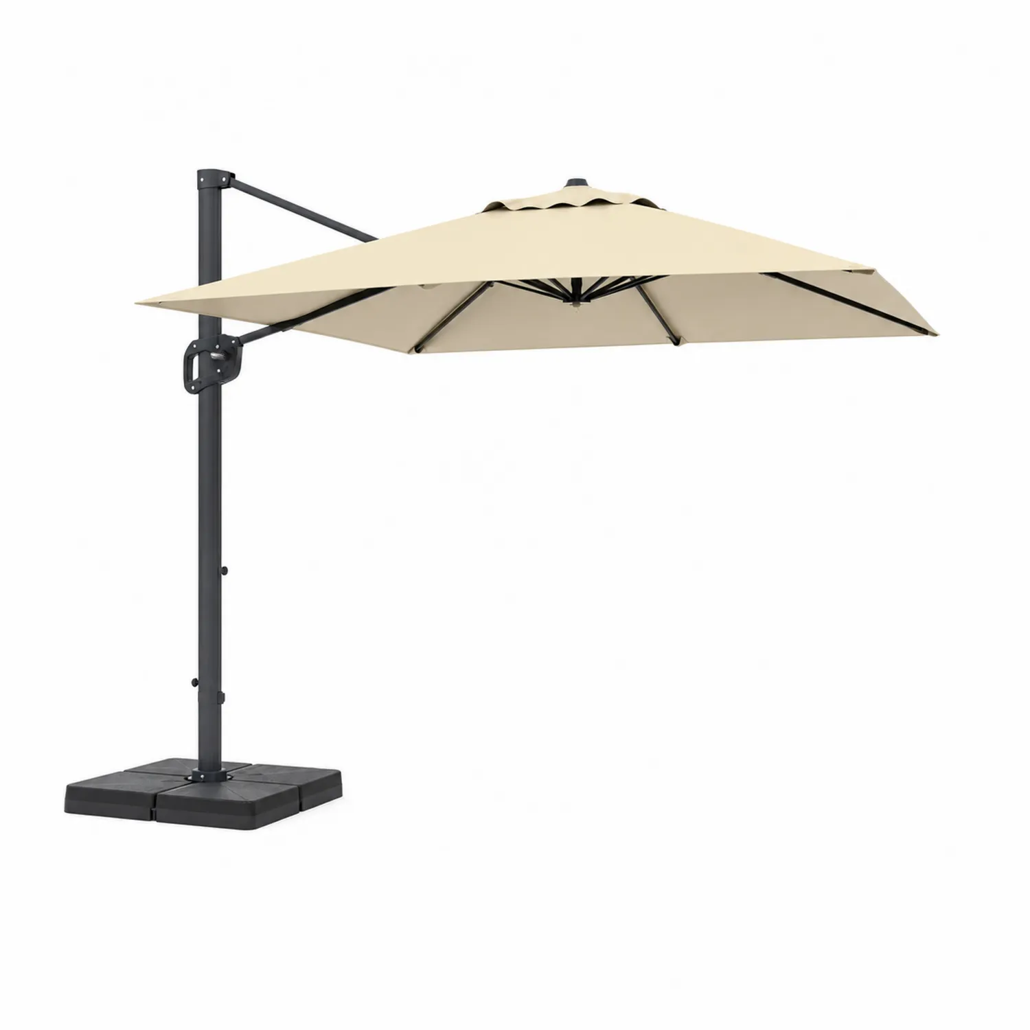 Parasol ogrodowy boczny kwadratowy 300x300 cm beżowy aluminium