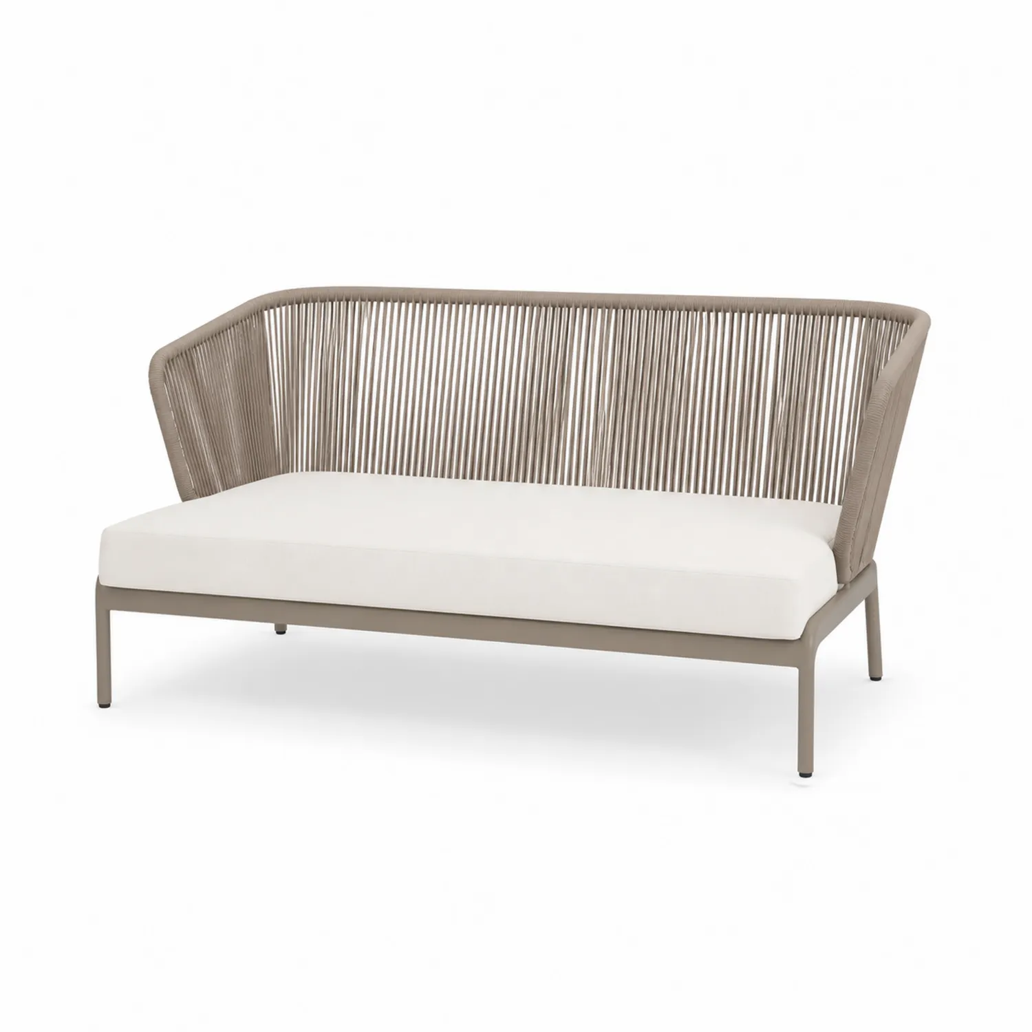 Sofa z aluminium i poliestru beżowa 200x80x85 cm
