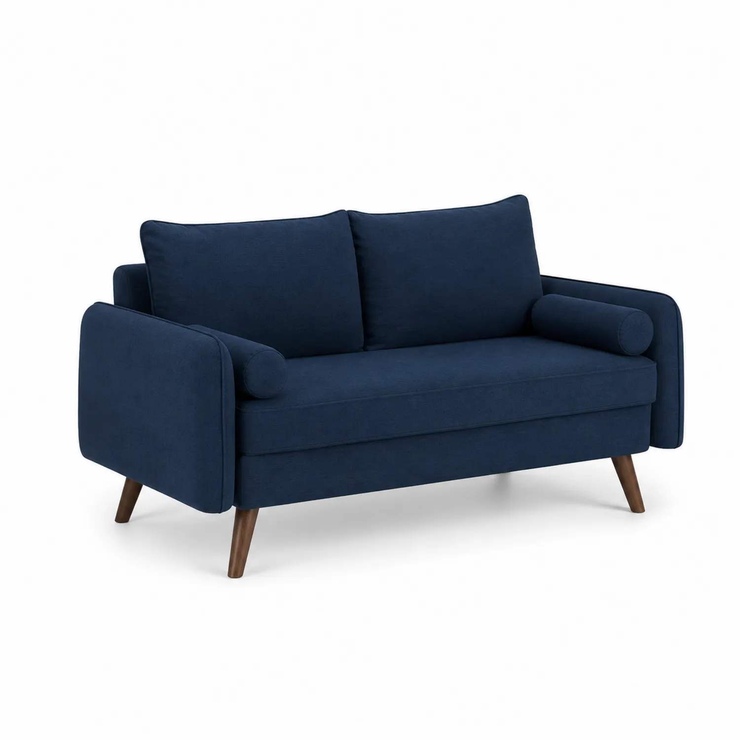 Sofa Dwuosobowa z Tkaniny i Drewnianymi Nóżkami