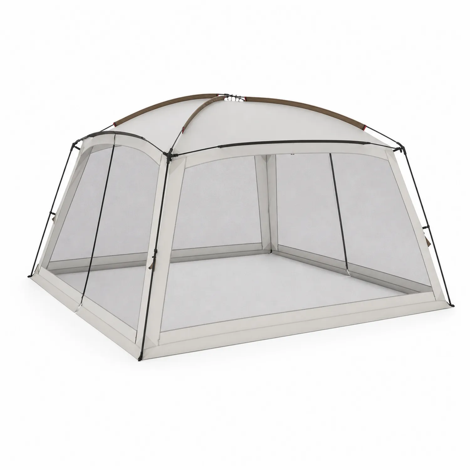 Namiot prostokątny z poliestru z aluminiowym stelażem 300x400x250 cm Beżowy