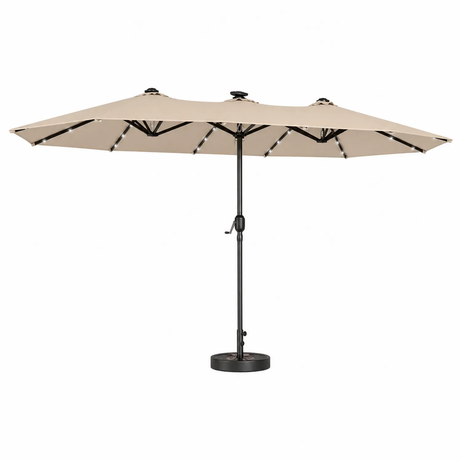Parasol ogrodowy prostokątny 300x400 cm beżowy poliester aluminium