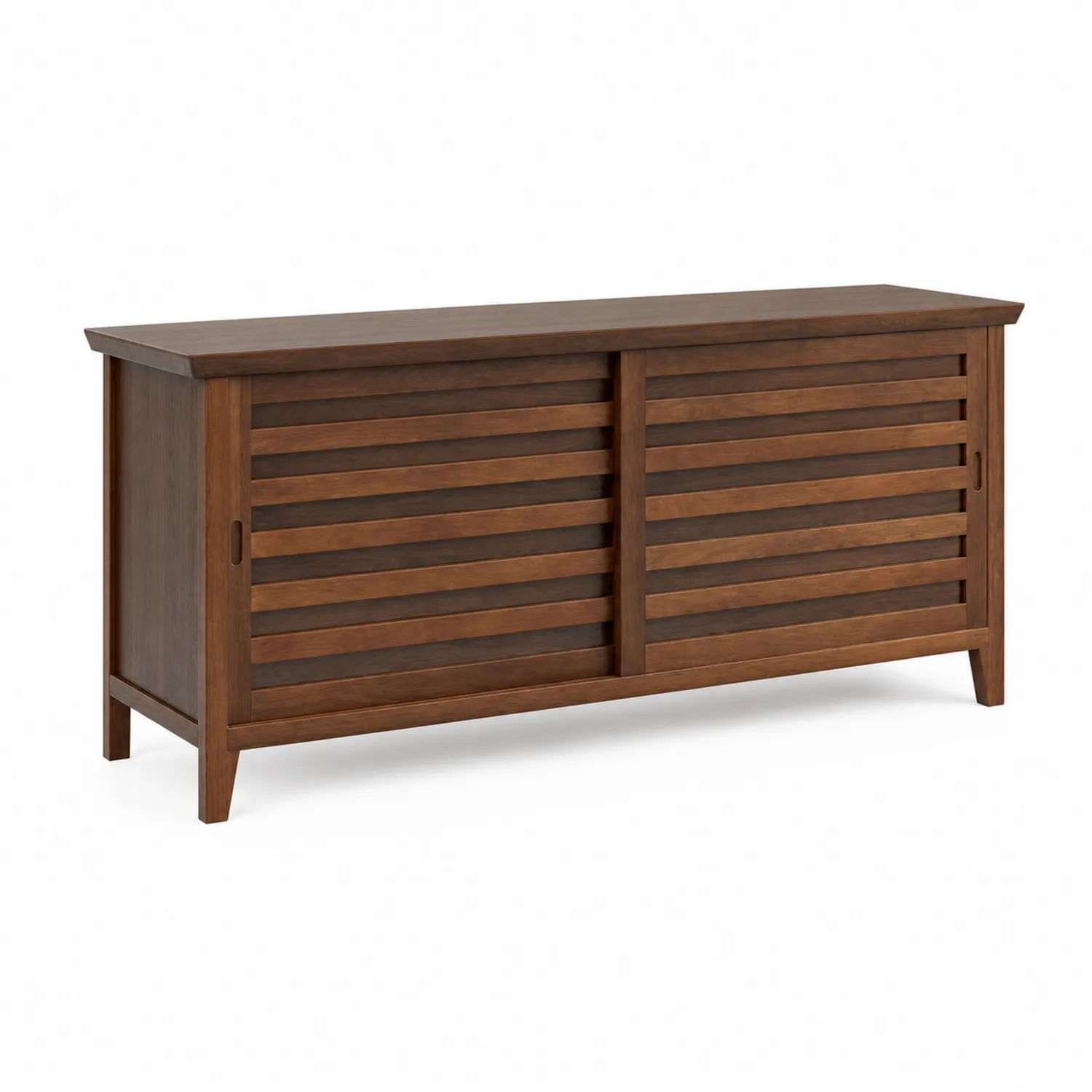 Szafka RTV z drewna litego z przesuwnymi drzwiami 150x45x60 cm Brązowy