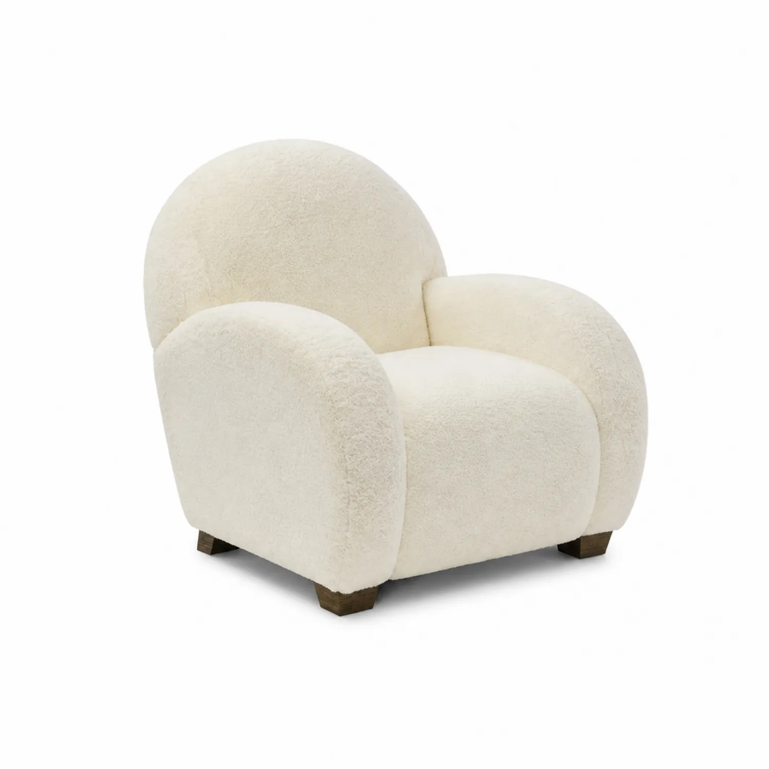 Fotel z tkaniny bouclé kremowy 85cm x 90cm x 90cm