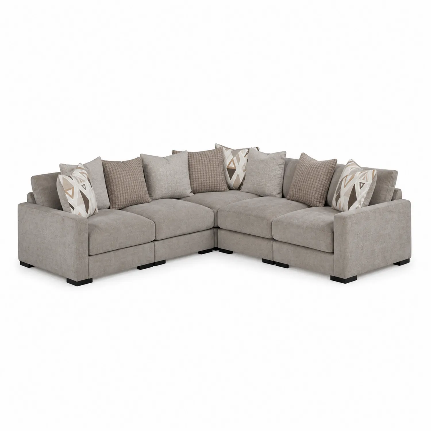 Sofa narożna modułowa z tkaniny poliestrowej Beżowa 300x300 cm