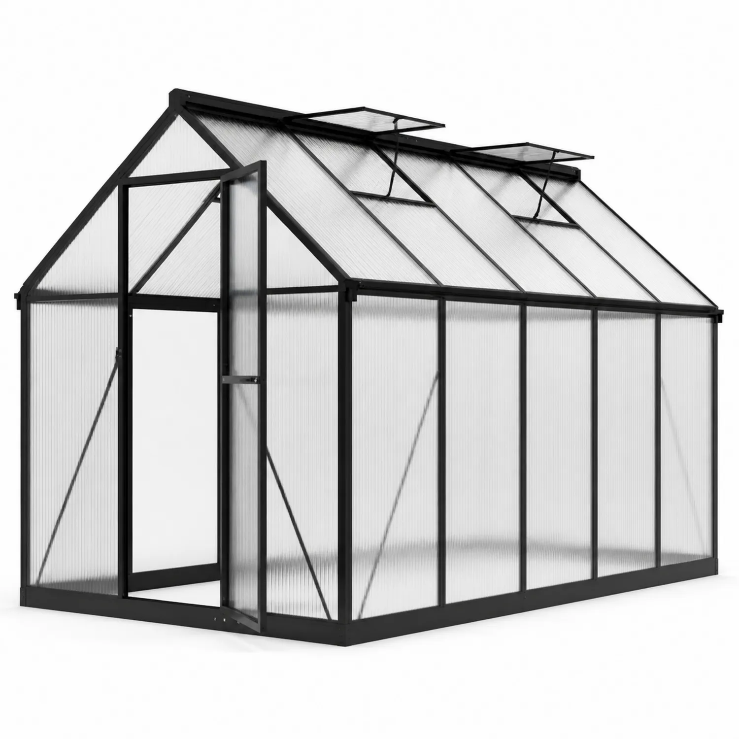 Szklarnia ogrodowa aluminiowa z poliwęglanu 4 mm 250x190x195 cm