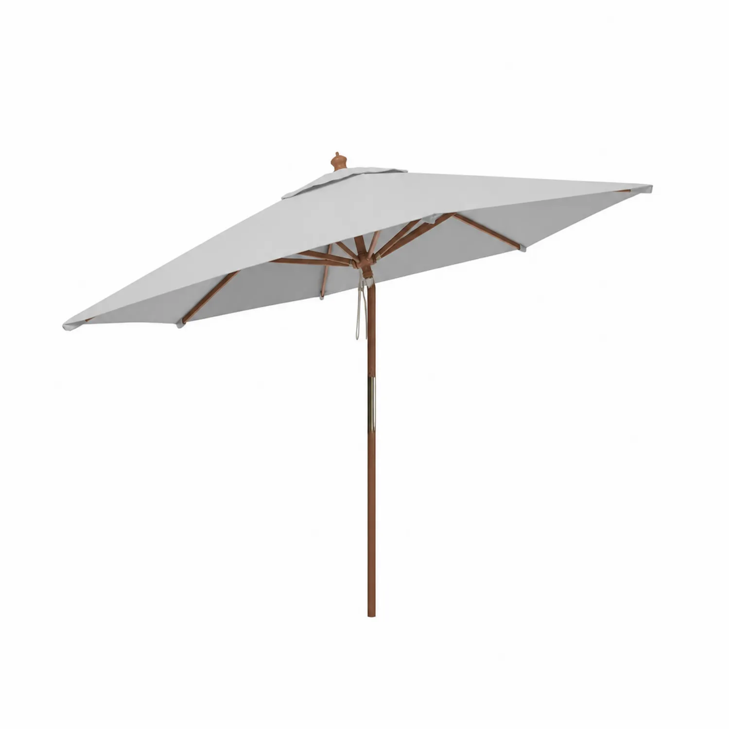 Parasol drewniany z poliestrową czaszą Szary