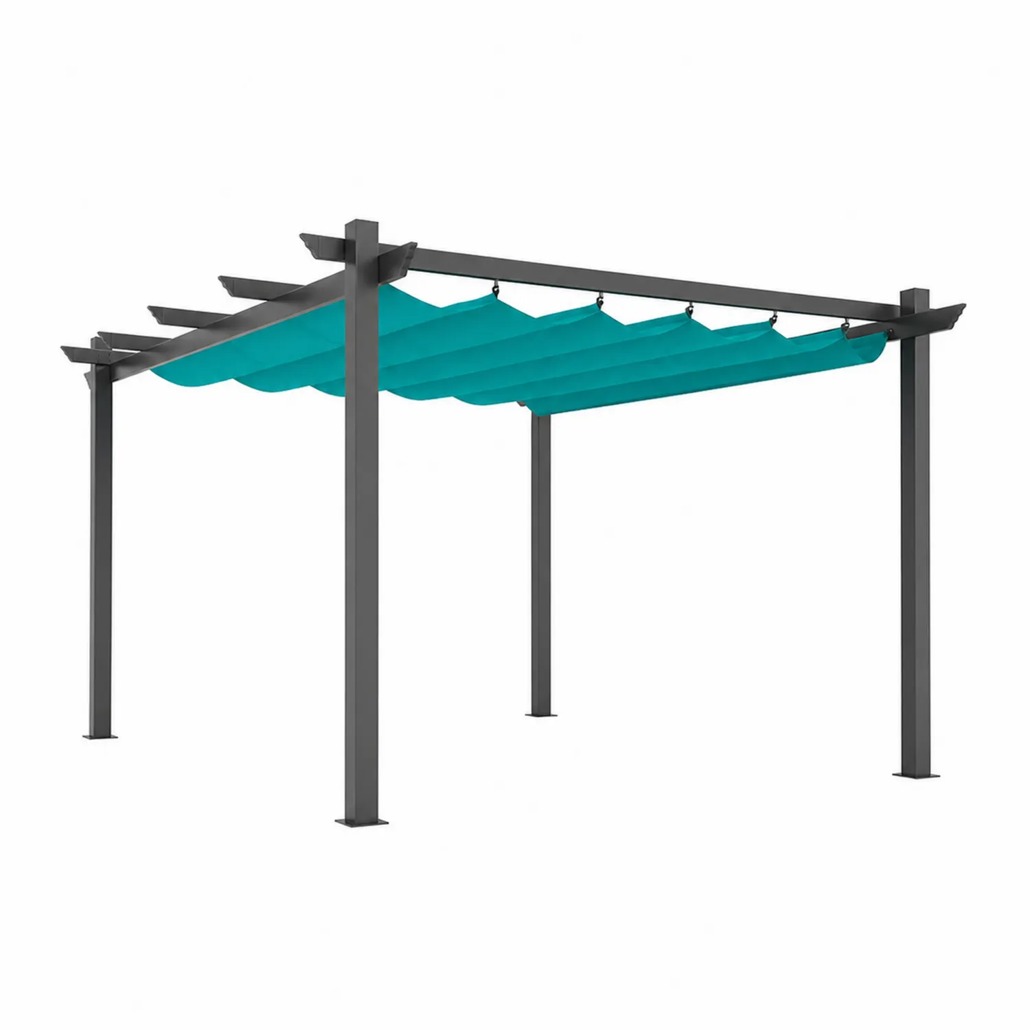 Pergola prostokątna stalowa turkusowy poliester