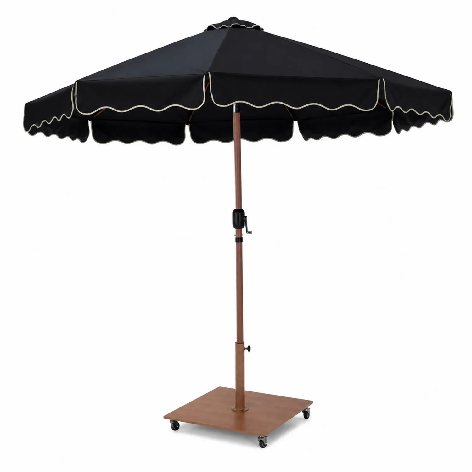 Parasol ogrodowy okrągły 3m czarny tkanina akrylowa trzon stalowy