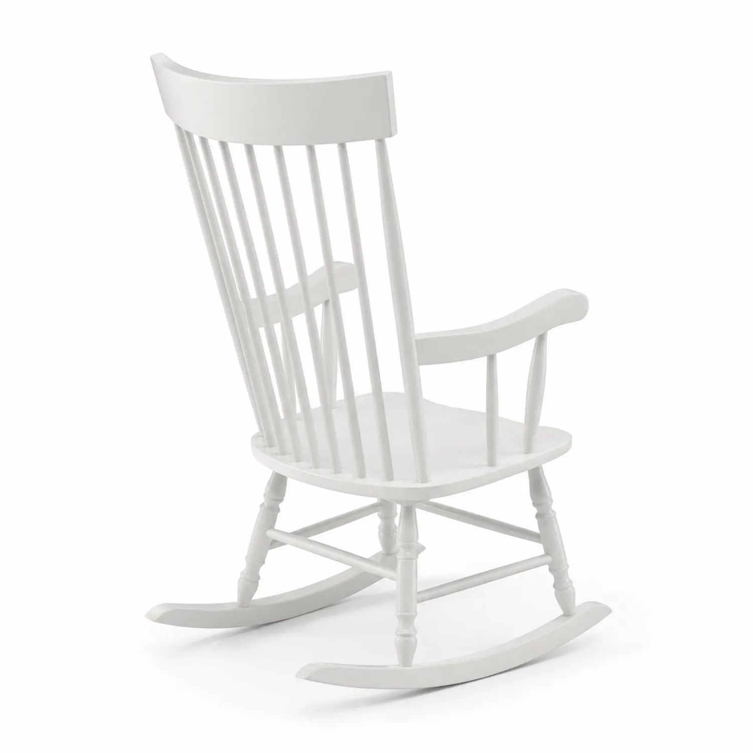 Fotel bujany drewniany biały 102 cm