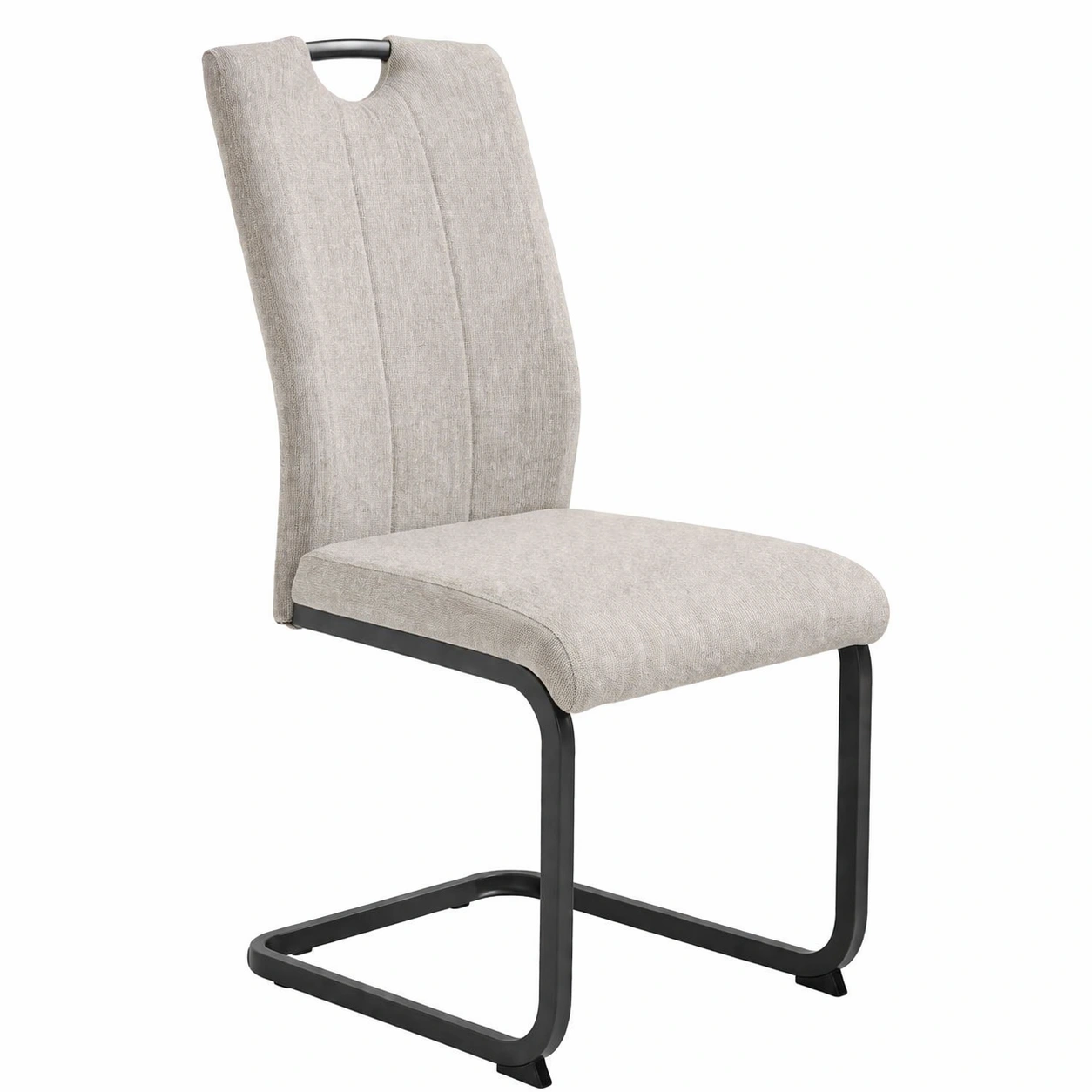 Moderner Schwingstuhl mit Polsterung und Metallgestell Beige-Cartveno