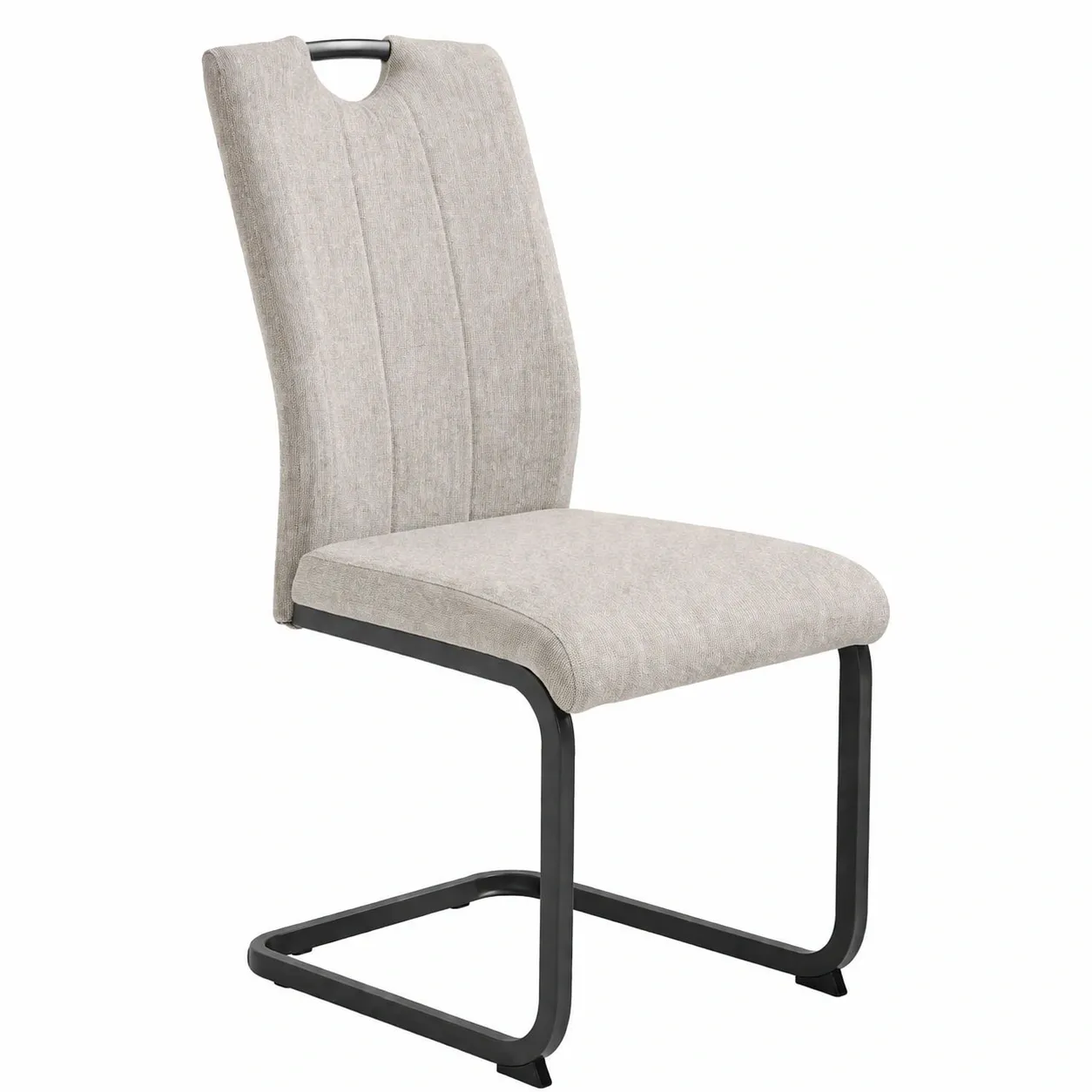Moderner Schwingstuhl mit Polsterung und Metallgestell Beige-Cartveno