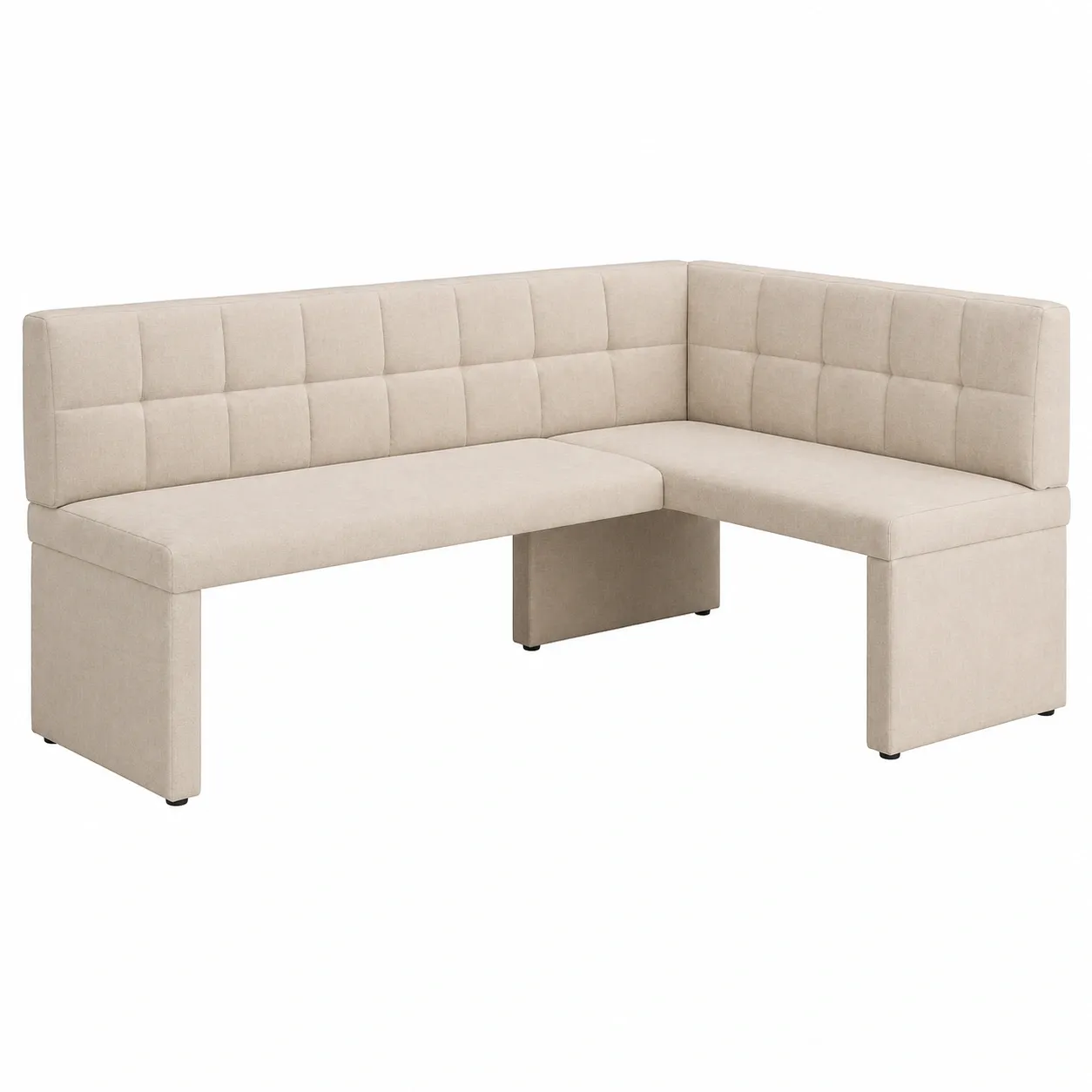 Moderne Eckbank mit Polsterung – Beige Stoff – ca. 200×140×90 cm-Cartveno