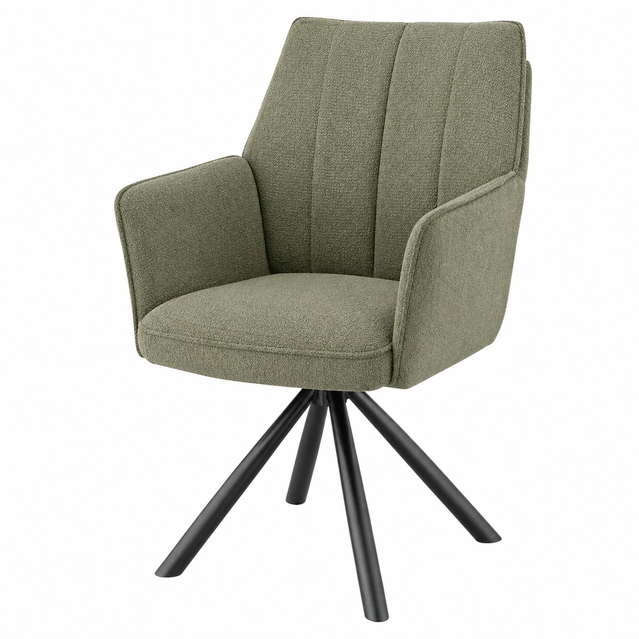 Armlehnstuhl Modern Drehbar Beige Stoff Gepolstert Metallgestell-Cartveno