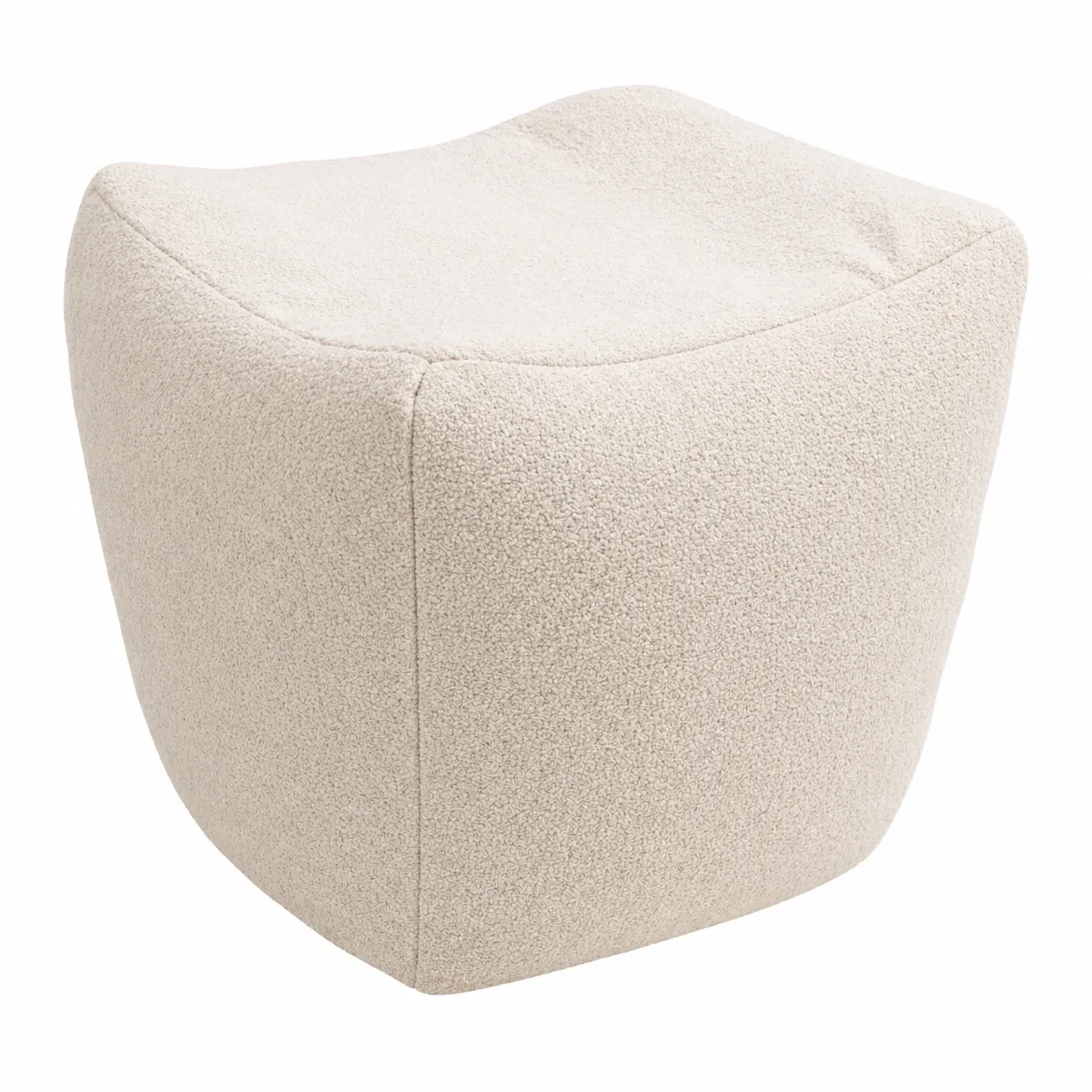 Moderner Polsterhocker Boucle Beige weich gepolstert kompakt B/H/T ca 40x40x40 cm-Cartveno