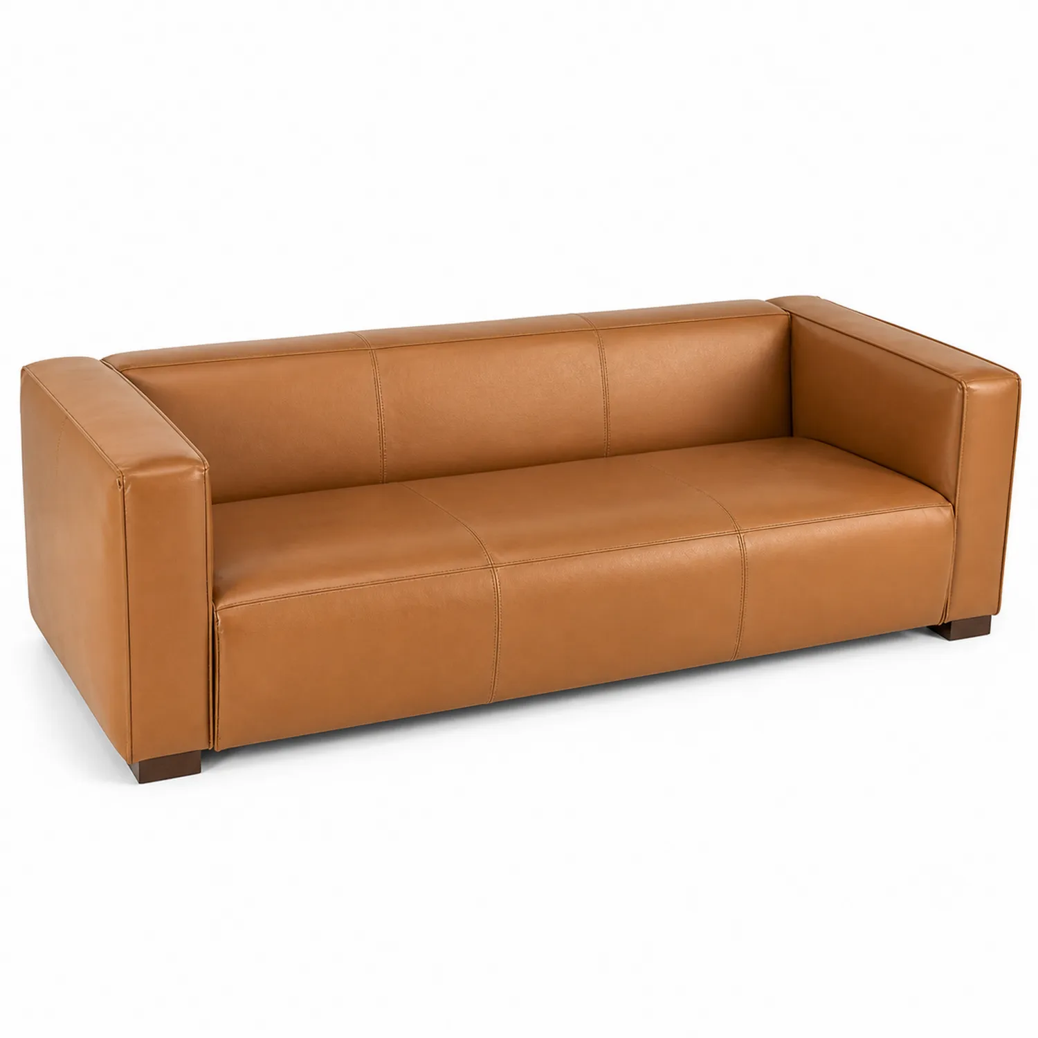 Kanapa trzyosobowa ze skóry PU brązowa 200cm x 85cm x 70cm