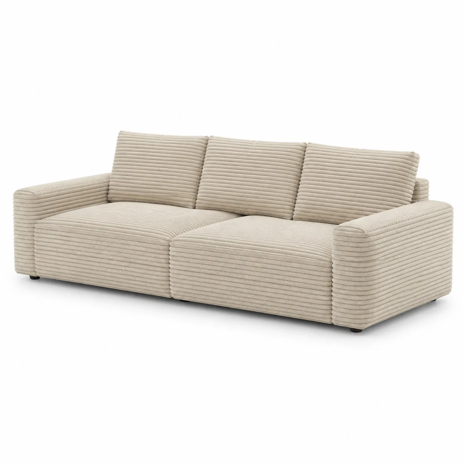 Sofa trzyosobowa z tkaniny sztruksowej 200 cm Beżowy