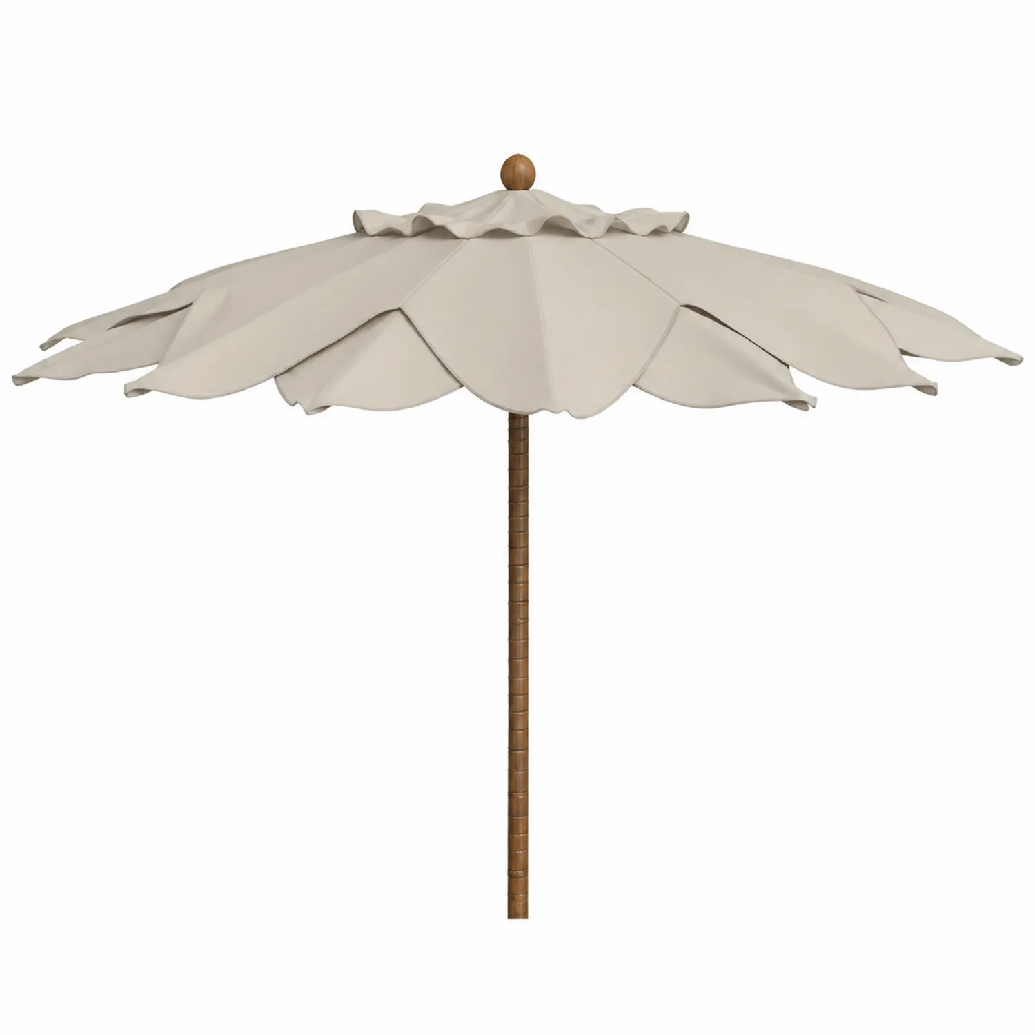 Parasol ogrodowy okrągły 2.5m beżowy akrylowy drewno